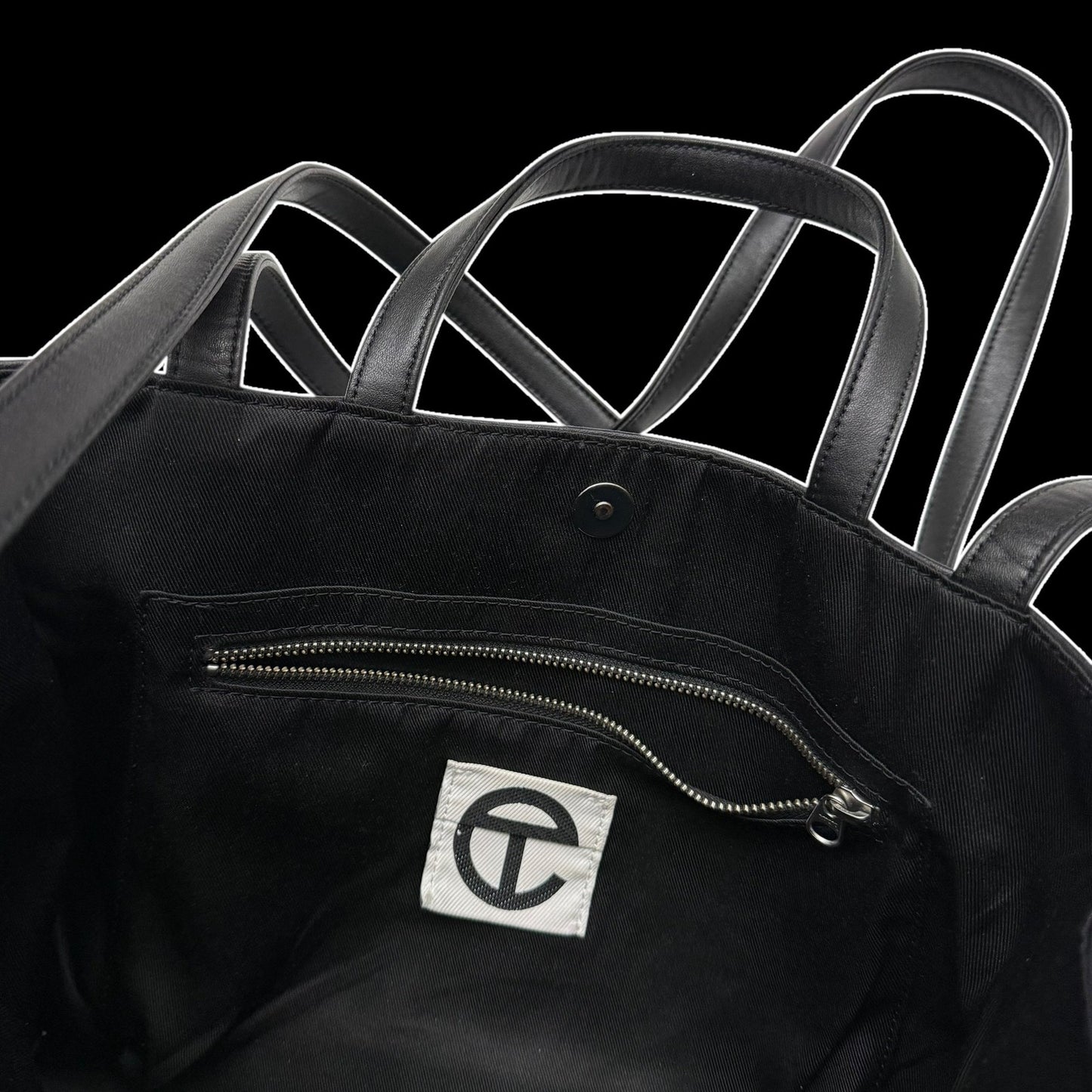 Telfar Vegan Leather Medium Shopping Bag Black