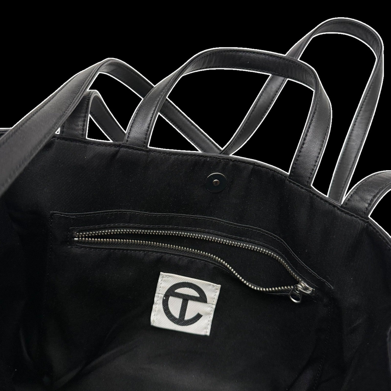 Telfar Vegan Leather Medium Shopping Bag Black