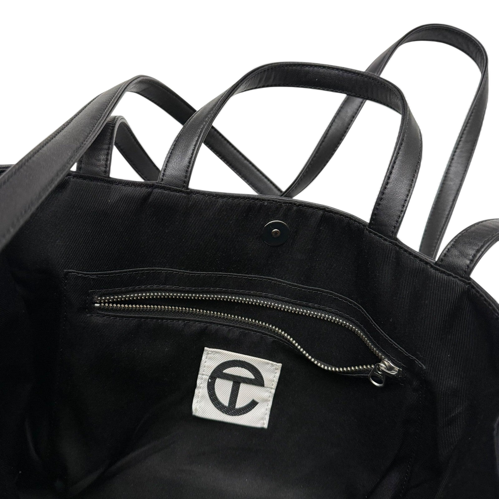 Telfar Vegan Leather Medium Shopping Bag Black