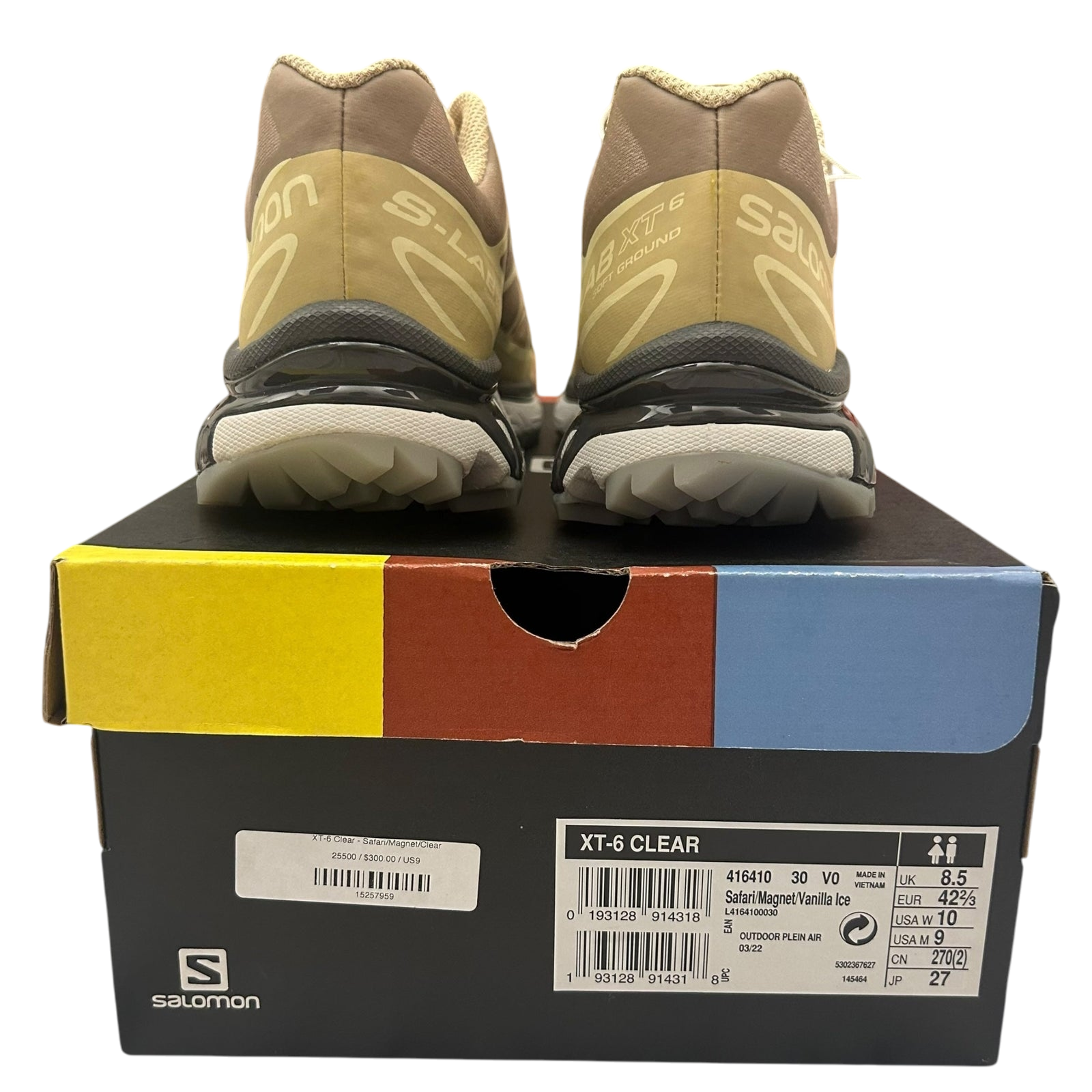 Salomon XT-6 Clear ‘Safari / Magnet / Vanilla Ice’ (US9/UK8.5)