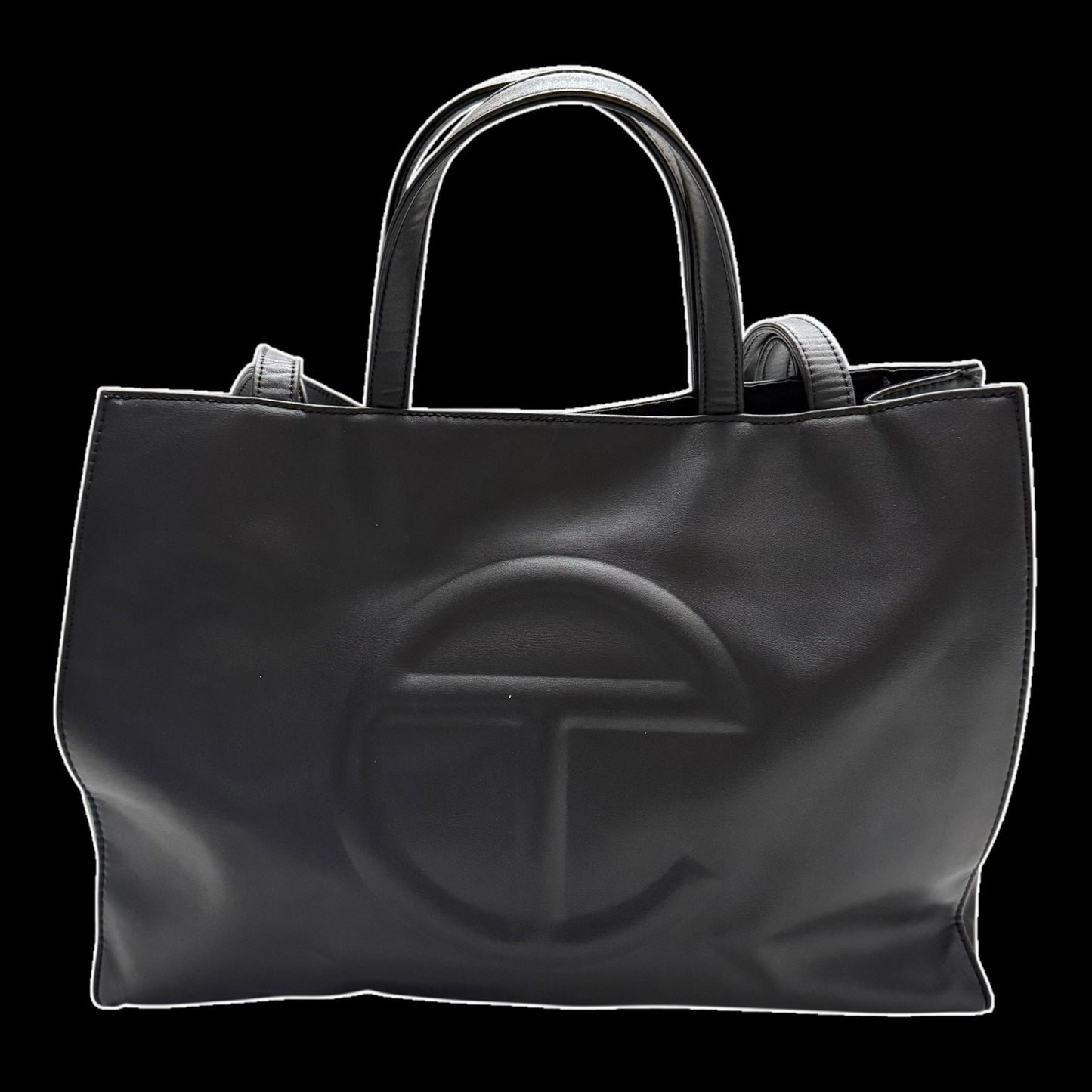Telfar Vegan Leather Medium Shopping Bag Black
