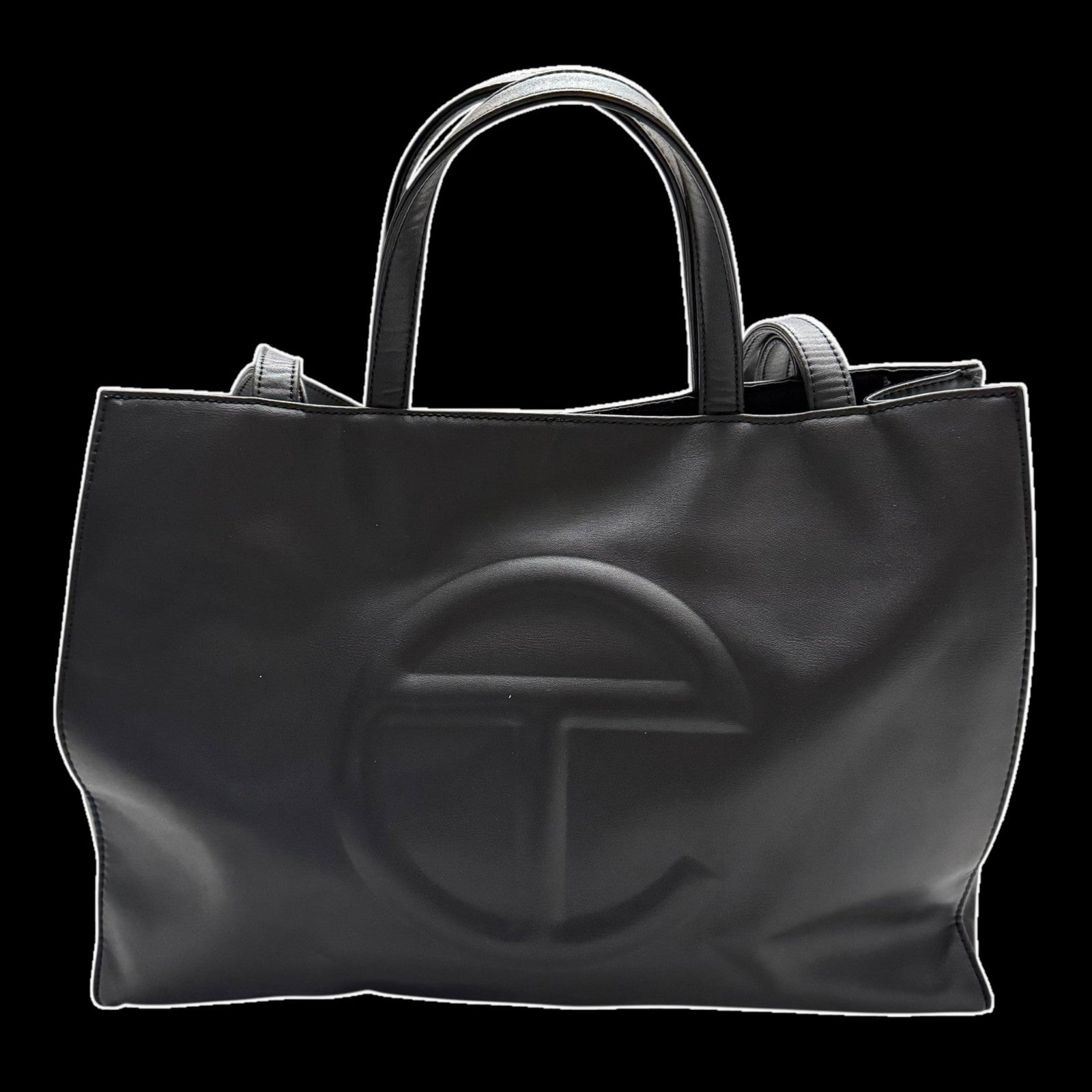 Telfar Vegan Leather Medium Shopping Bag Black