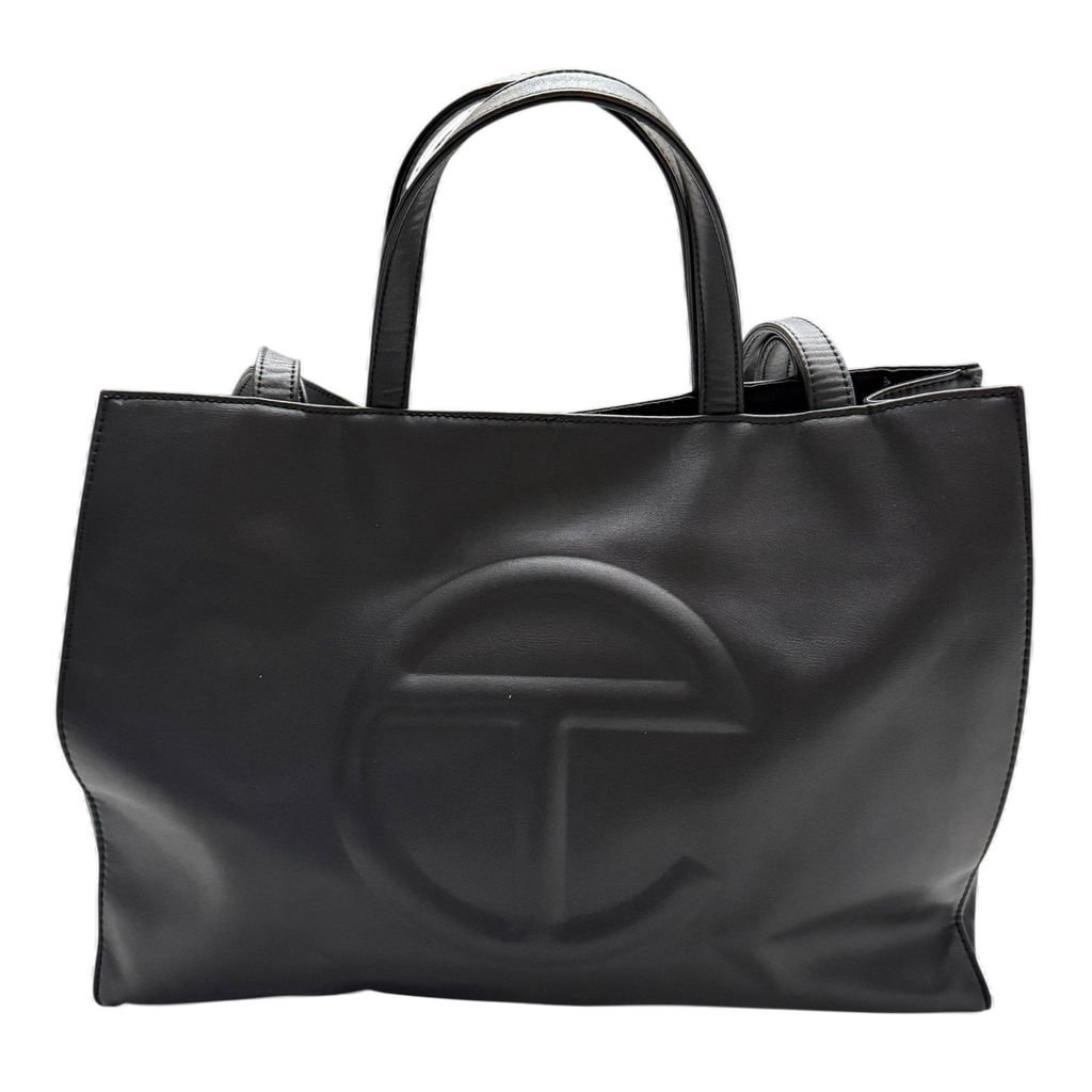Telfar Vegan Leather Medium Shopping Bag Black