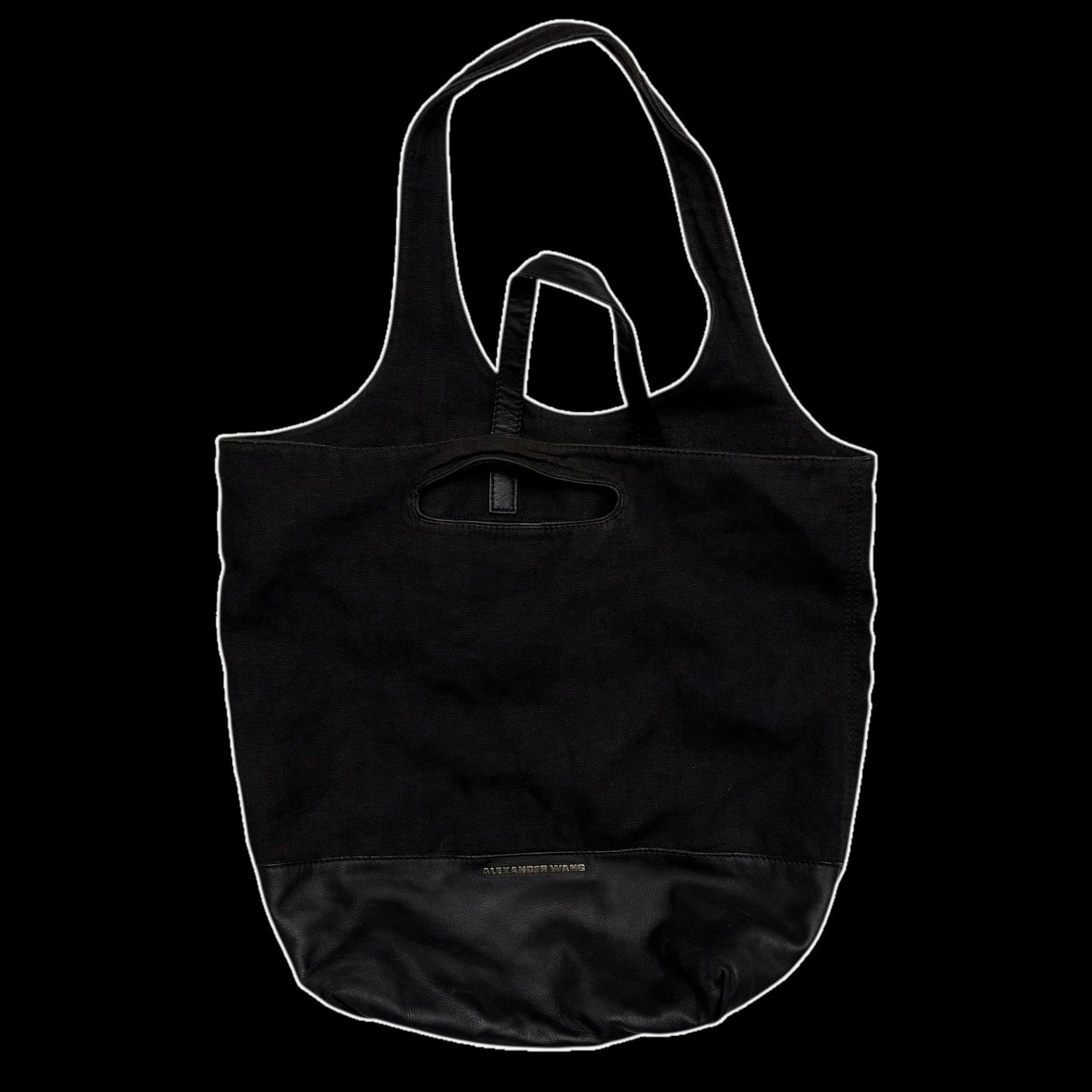 Alexander Wang SS11 Leather & Canvas Alpha Shopper Tote Bag Black