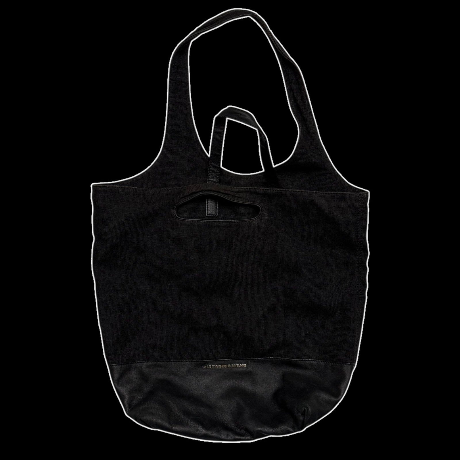 Alexander Wang SS11 Leather & Canvas Alpha Shopper Tote Bag Black