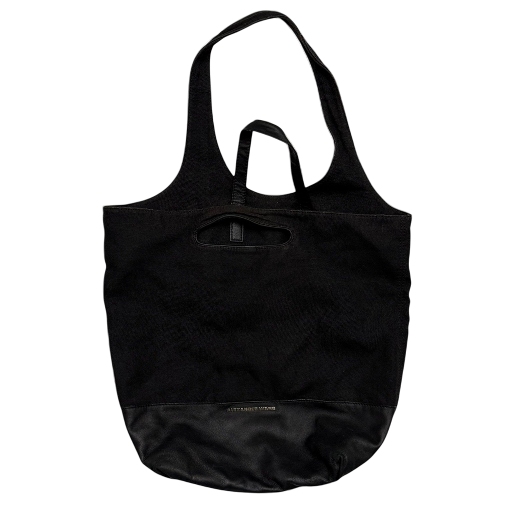 Alexander Wang SS11 Leather & Canvas Alpha Shopper Tote Bag Black