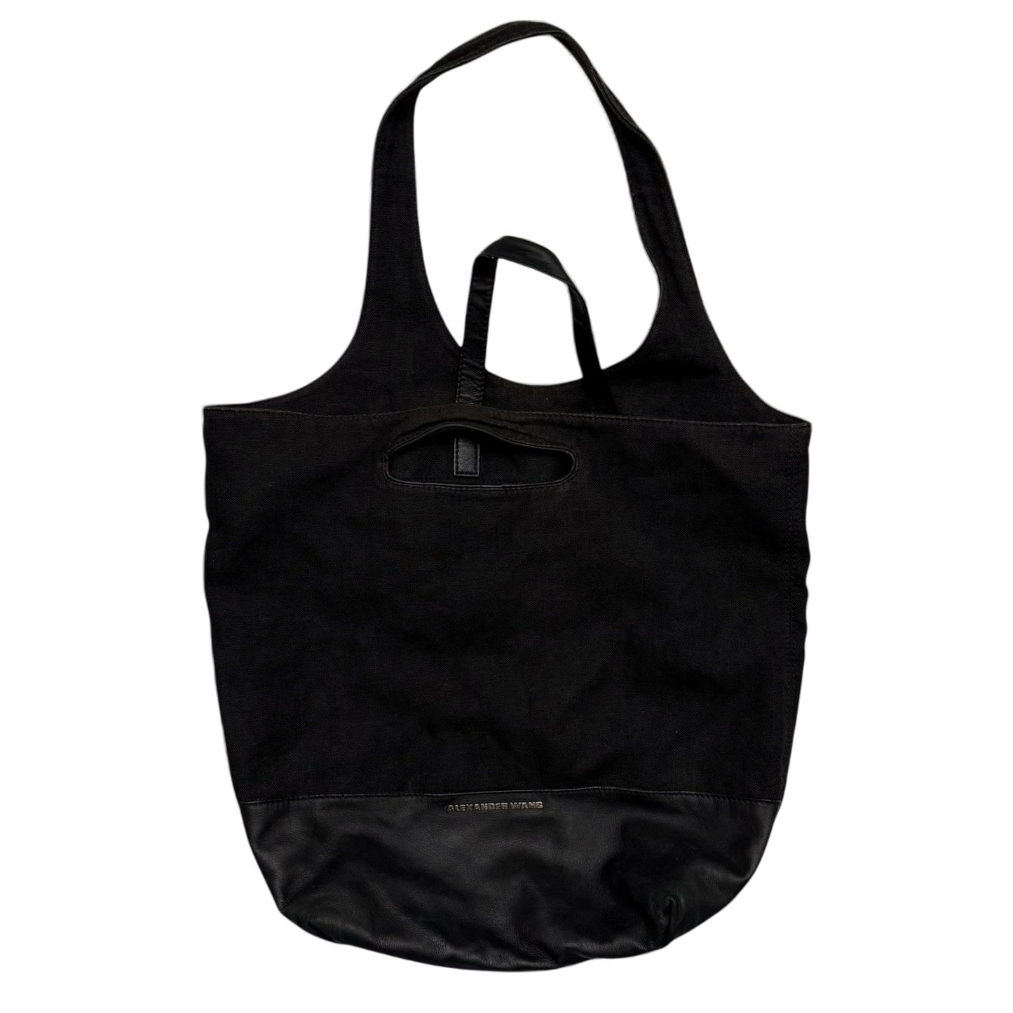 Alexander Wang SS11 Leather & Canvas Alpha Shopper Tote Bag Black