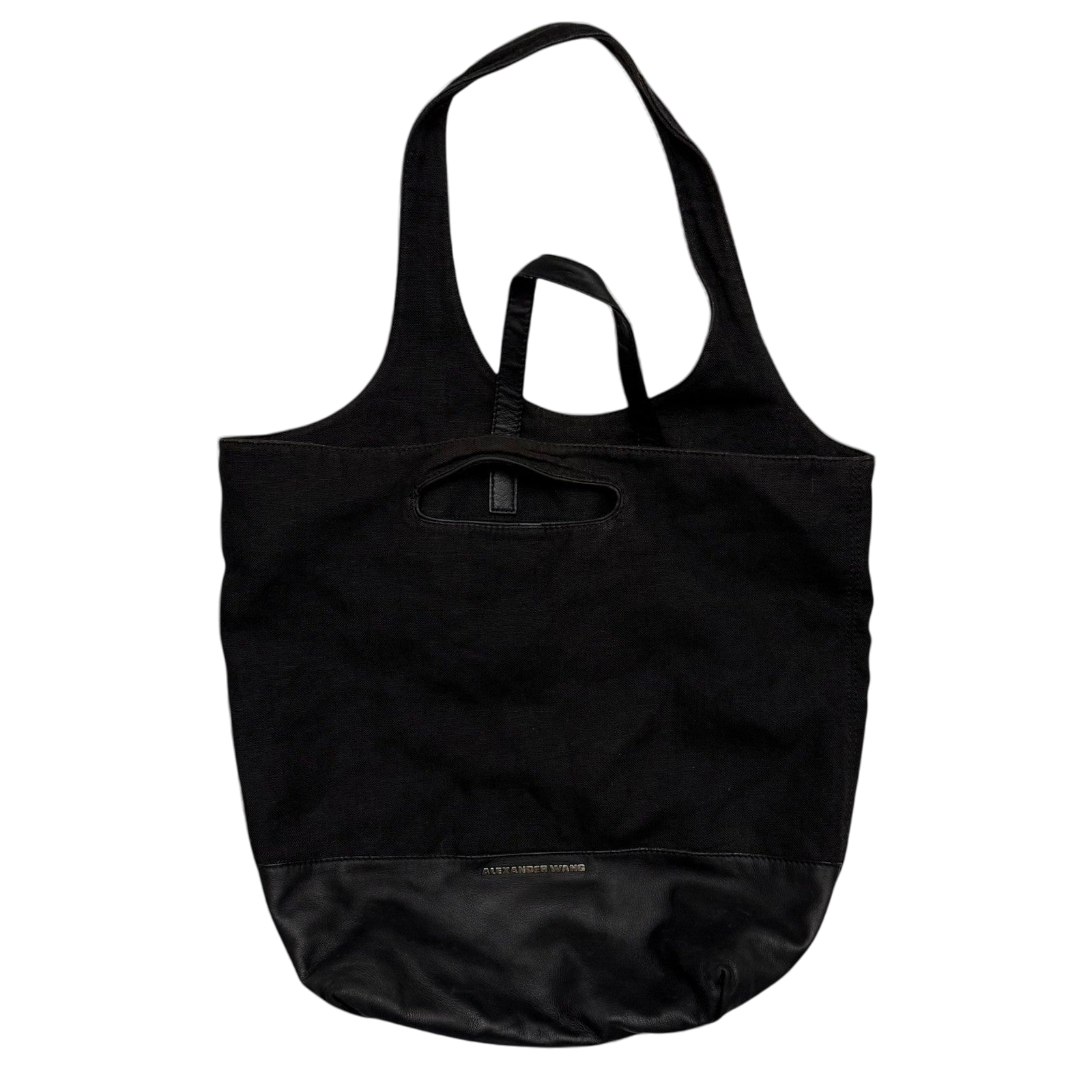 Alexander Wang SS11 Leather & Canvas Alpha Shopper Tote Bag Black