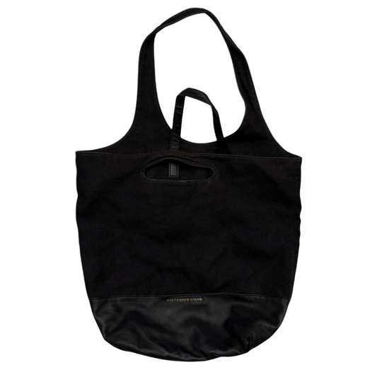 Alexander Wang SS11 Leather & Canvas Alpha Shopper Tote Bag Black
