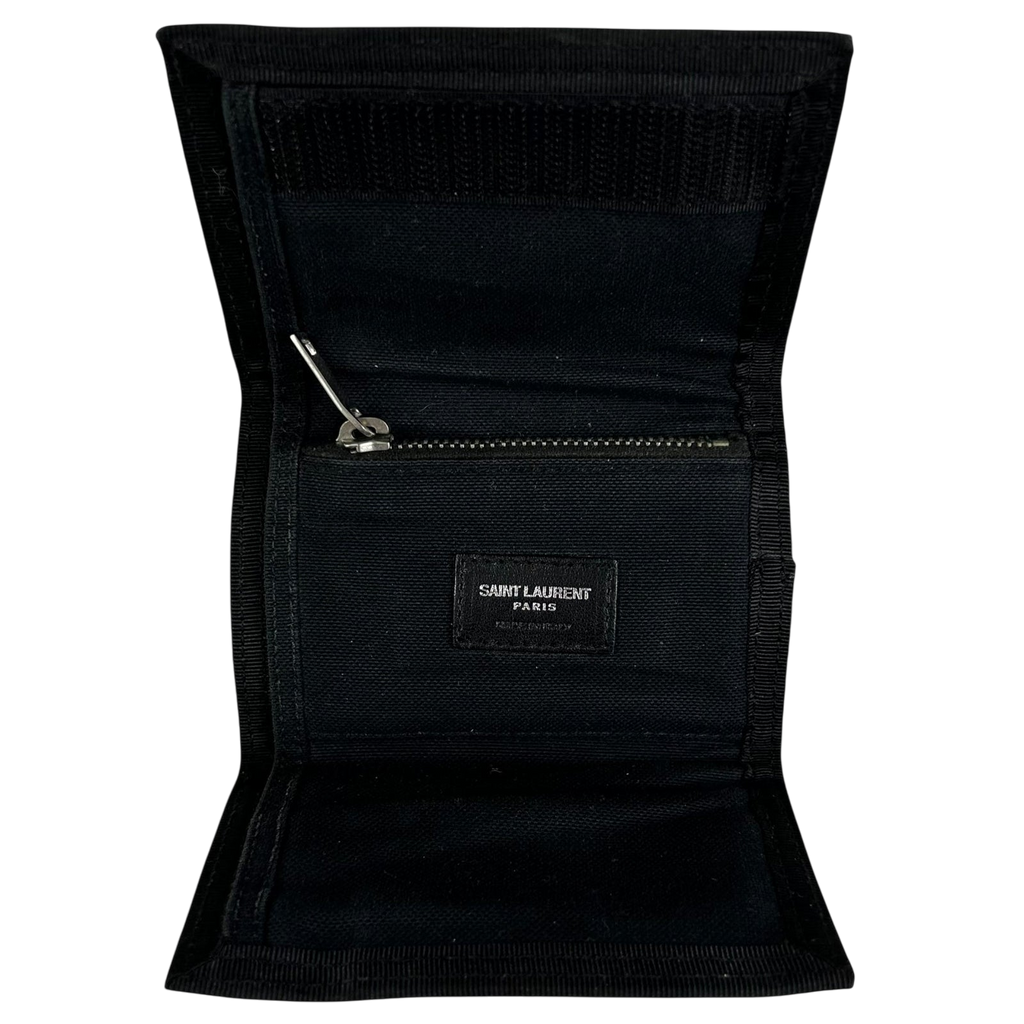 Saint Laurent Green Camouflage Trifold Wallet