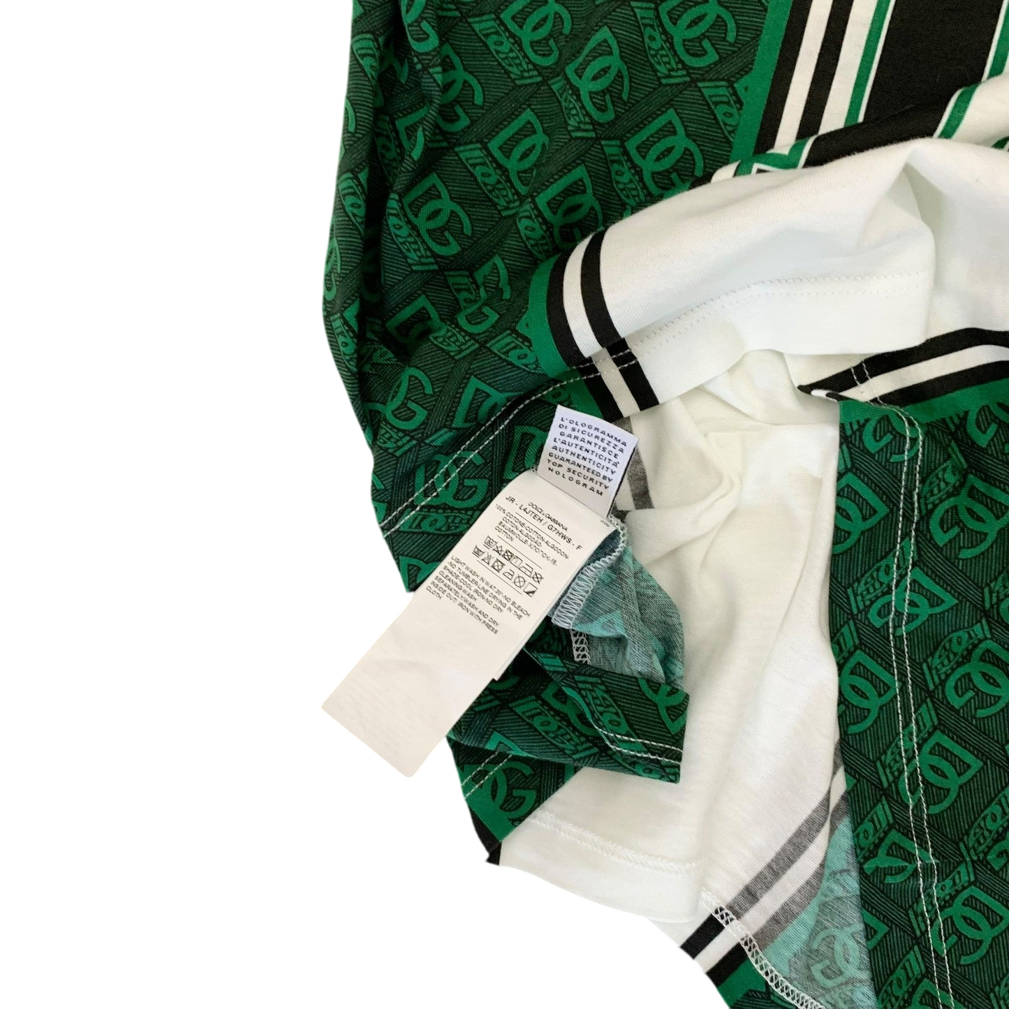 Dolce & Gabbana Interlocked Logo Football T-shirt Green/White (fits S-M womens)