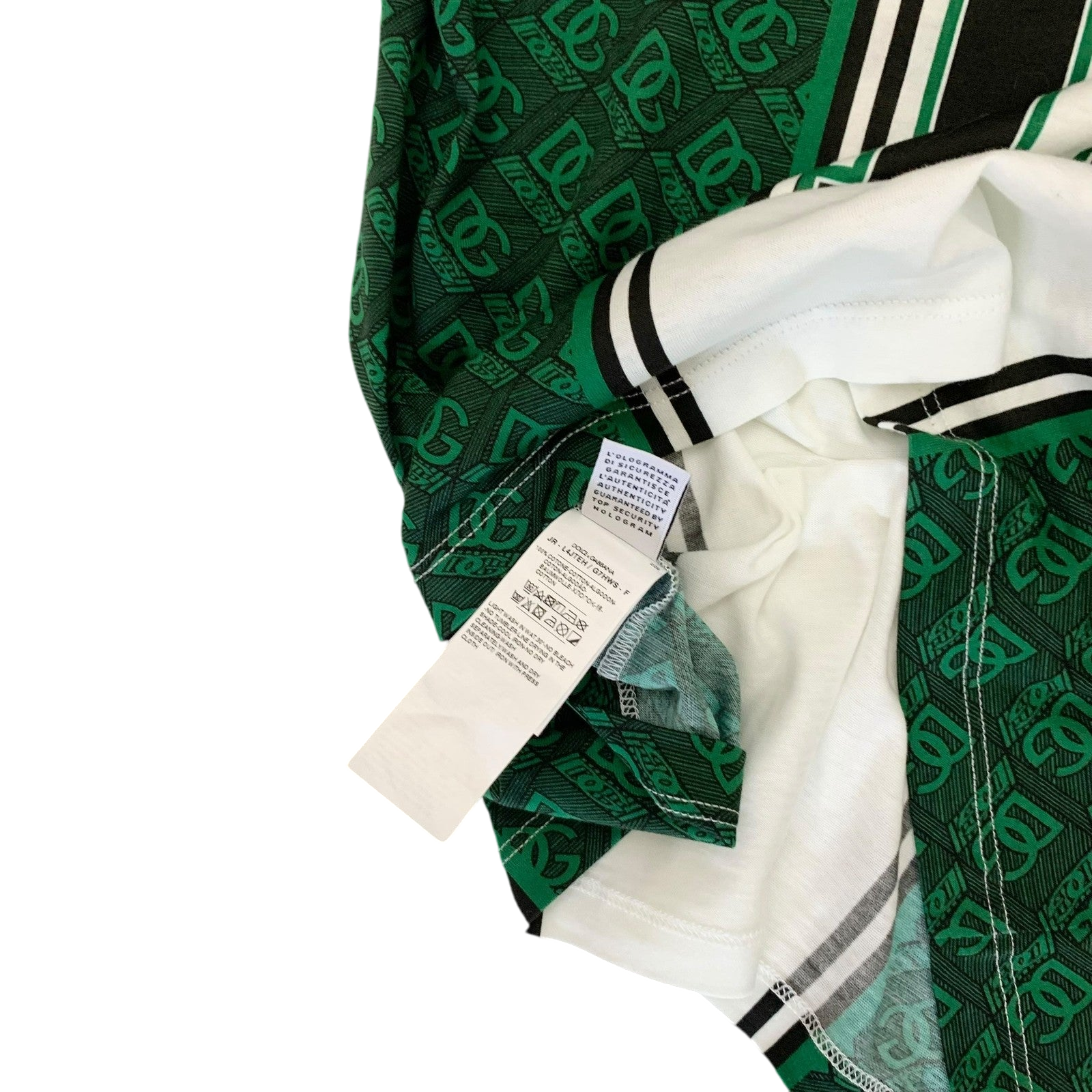 Dolce & Gabbana Interlocked Logo Football T-shirt Green/White (fits S-M womens)