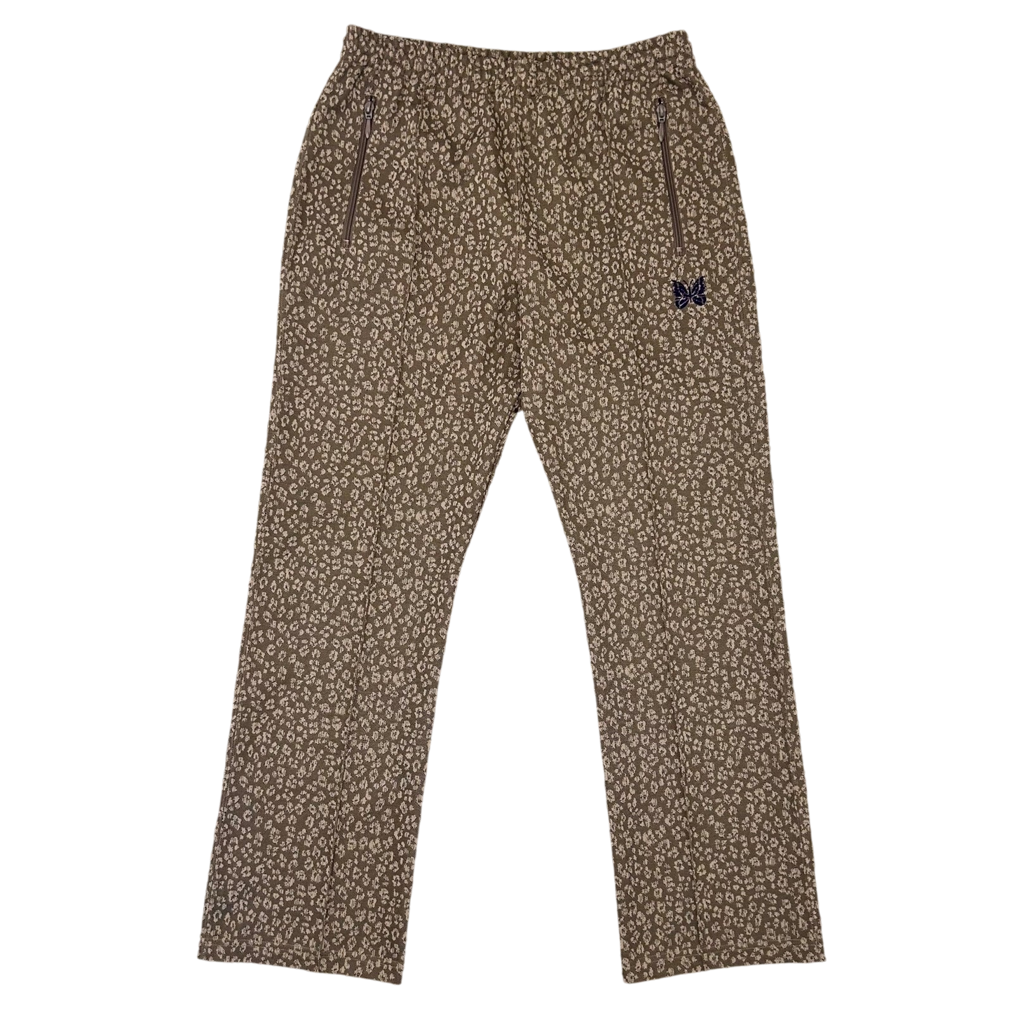 Needles Poly Smooth Track Pants Leopard Print (Size M)