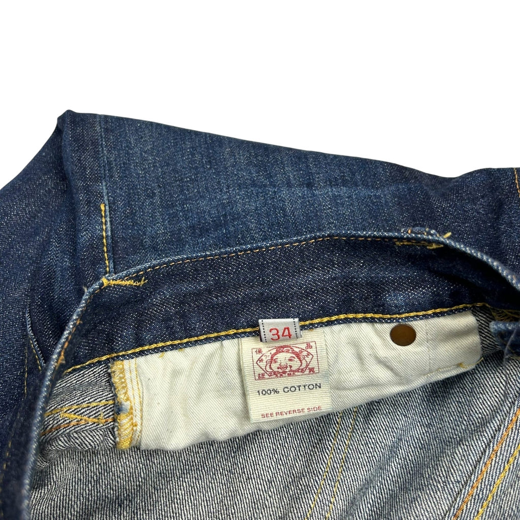Vintage Evisu Gold Daicock Pocket Logo Selvedge Denim Jeans (Fits 32")