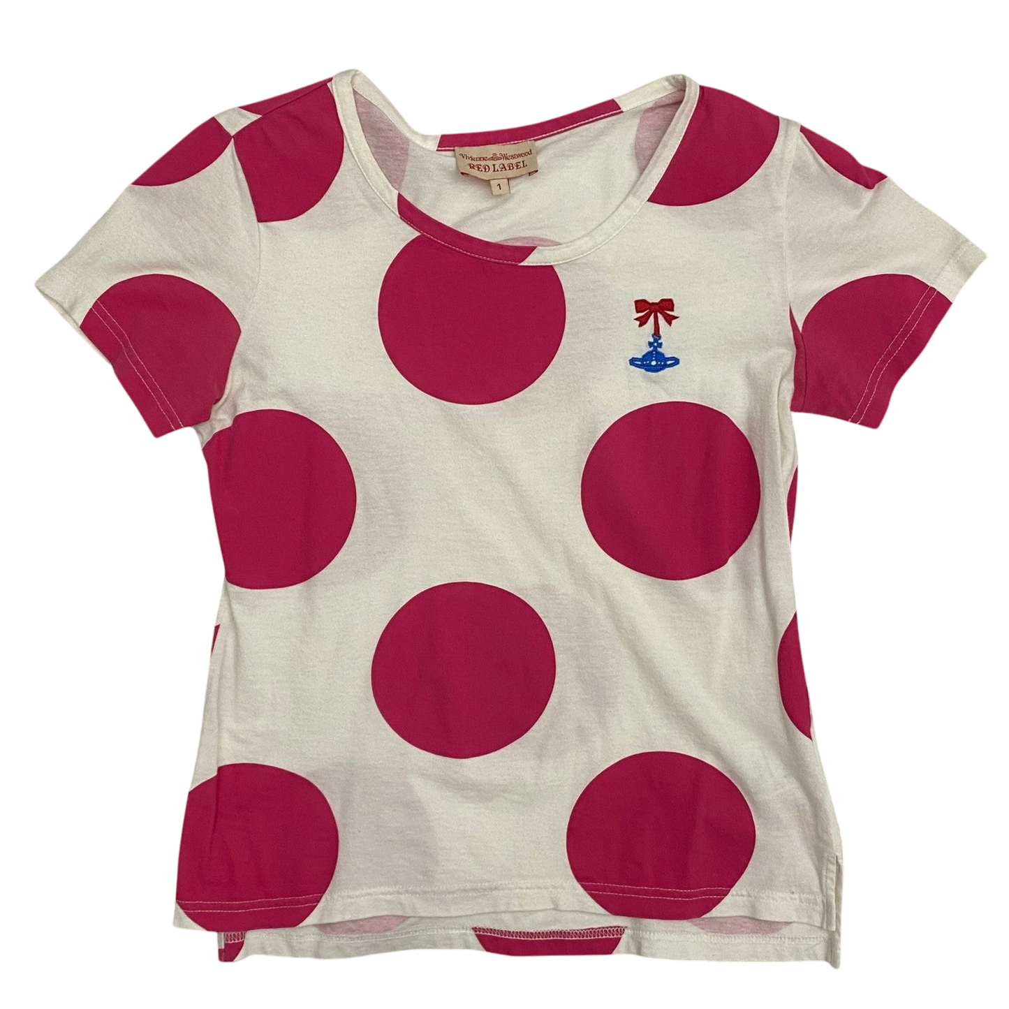 Vivienne Westwood Red Label Vintage Polka Dot T-Shirt Pink (Fits S-M Womens)