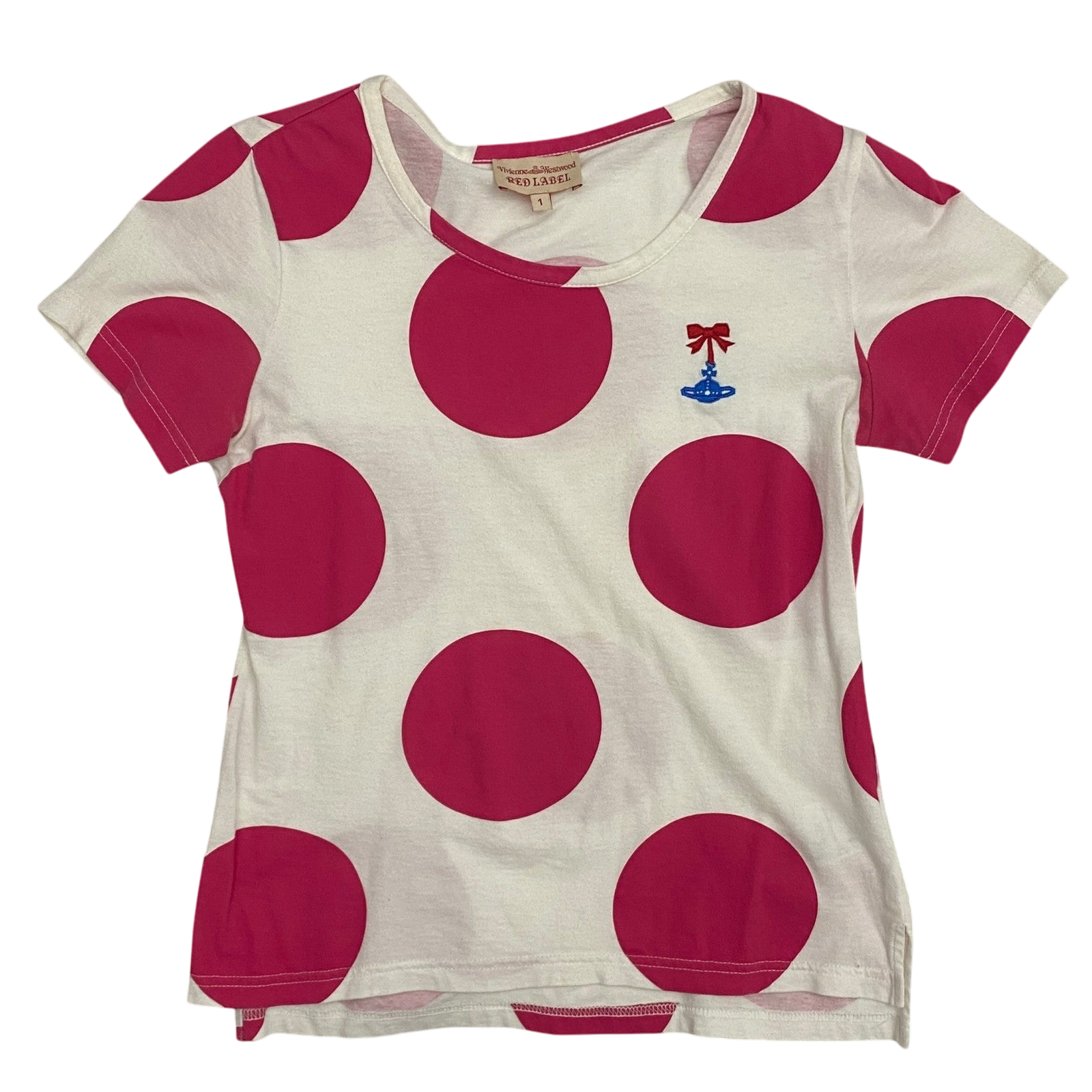 Vivienne Westwood Red Label Vintage Polka Dot T-Shirt Pink (Fits S-M Womens)