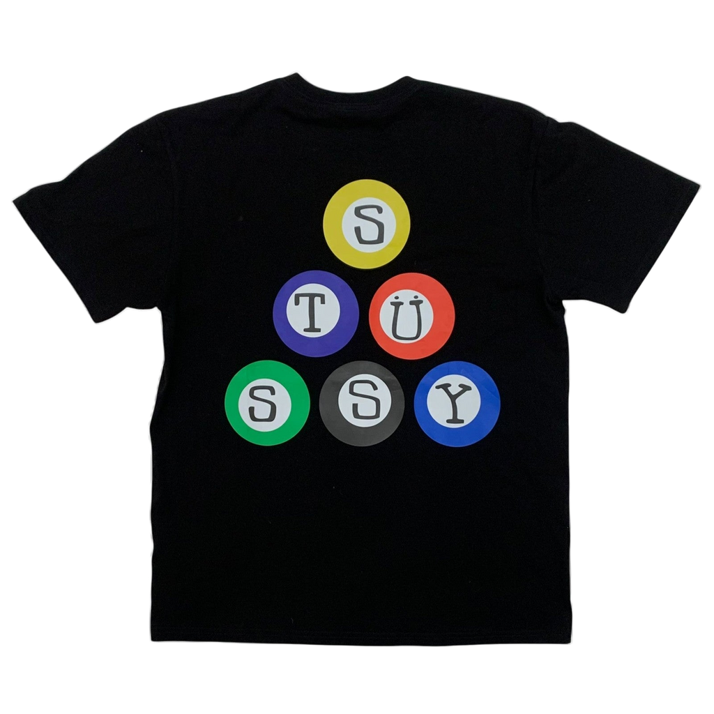 Stussy Billiards Pyramid T-Shirt Black (Fits M-L)