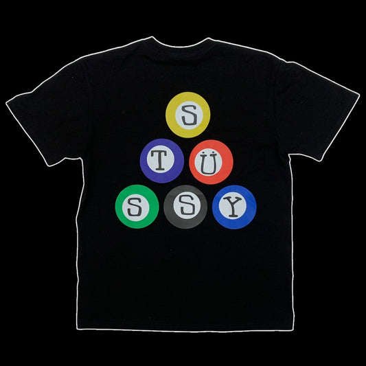 Stussy Billiards Pyramid T-Shirt Black (Fits M-L)