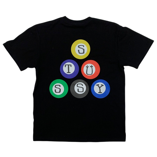 Stussy Billiards Pyramid T-Shirt Black (Fits M-L)