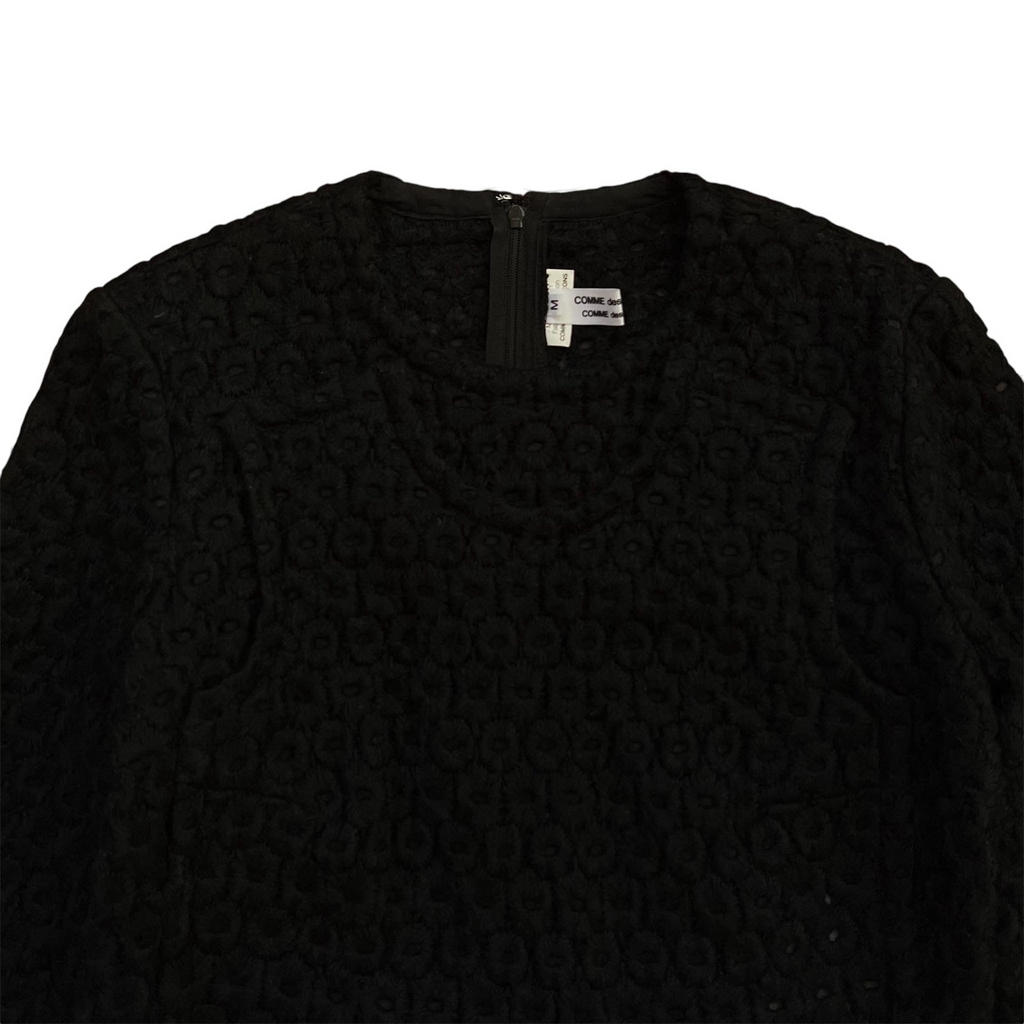 AD2012 Comme Des Garçons Black Wool Blend Top (Fits S)