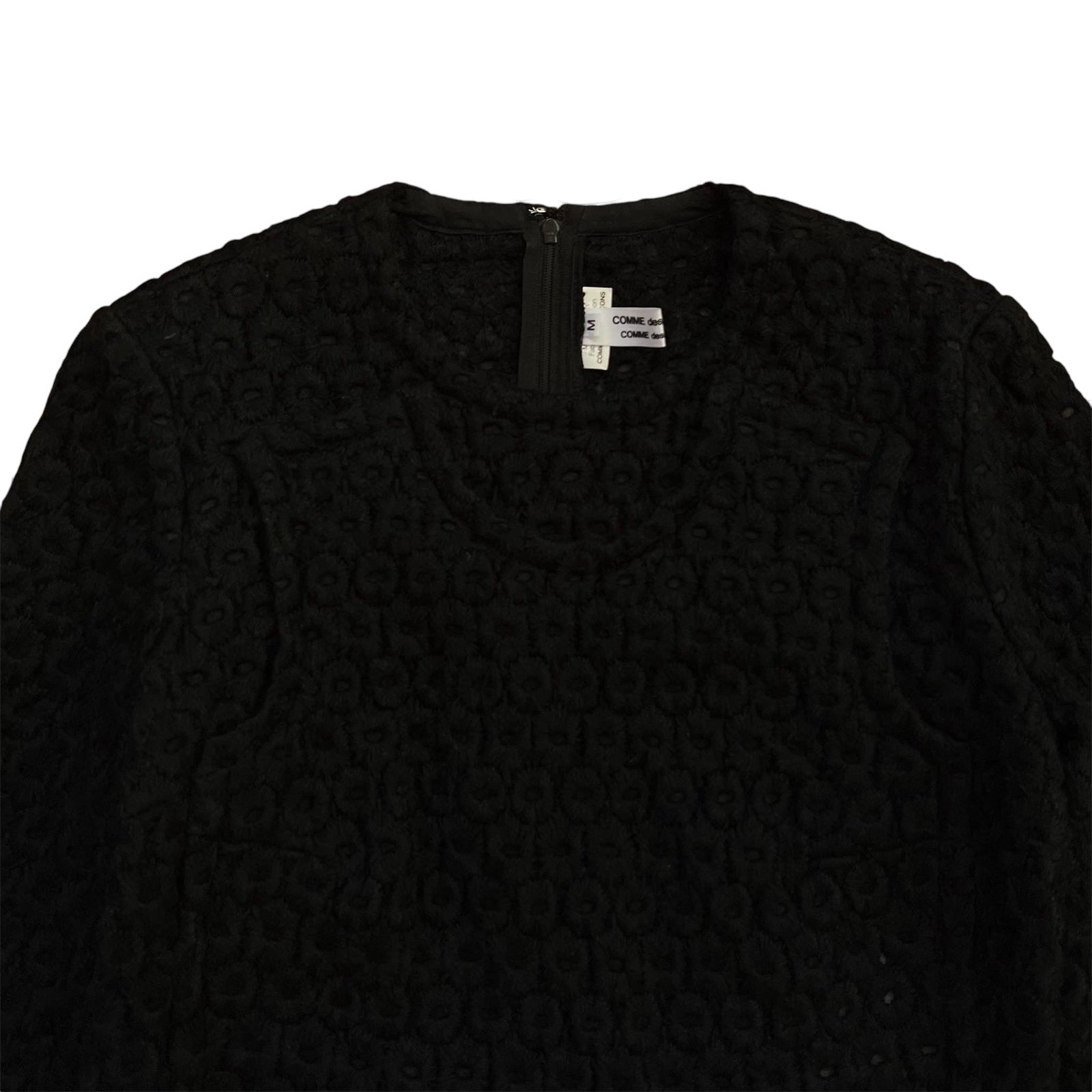 AD2012 Comme Des Garçons Black Wool Blend Top (Fits S)