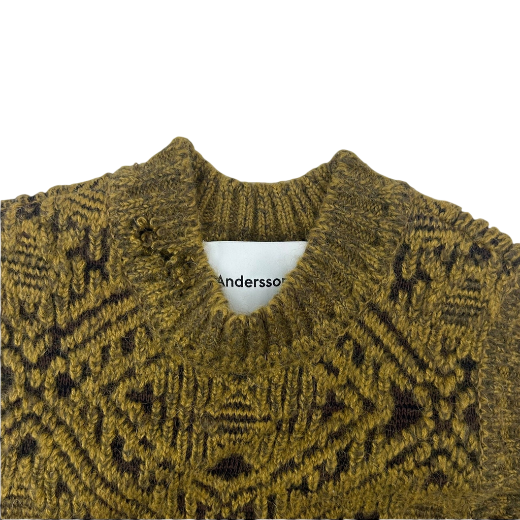 Andersson Bell Jacquard Heavy Distressed Crewneck Knit Vest (Size M)