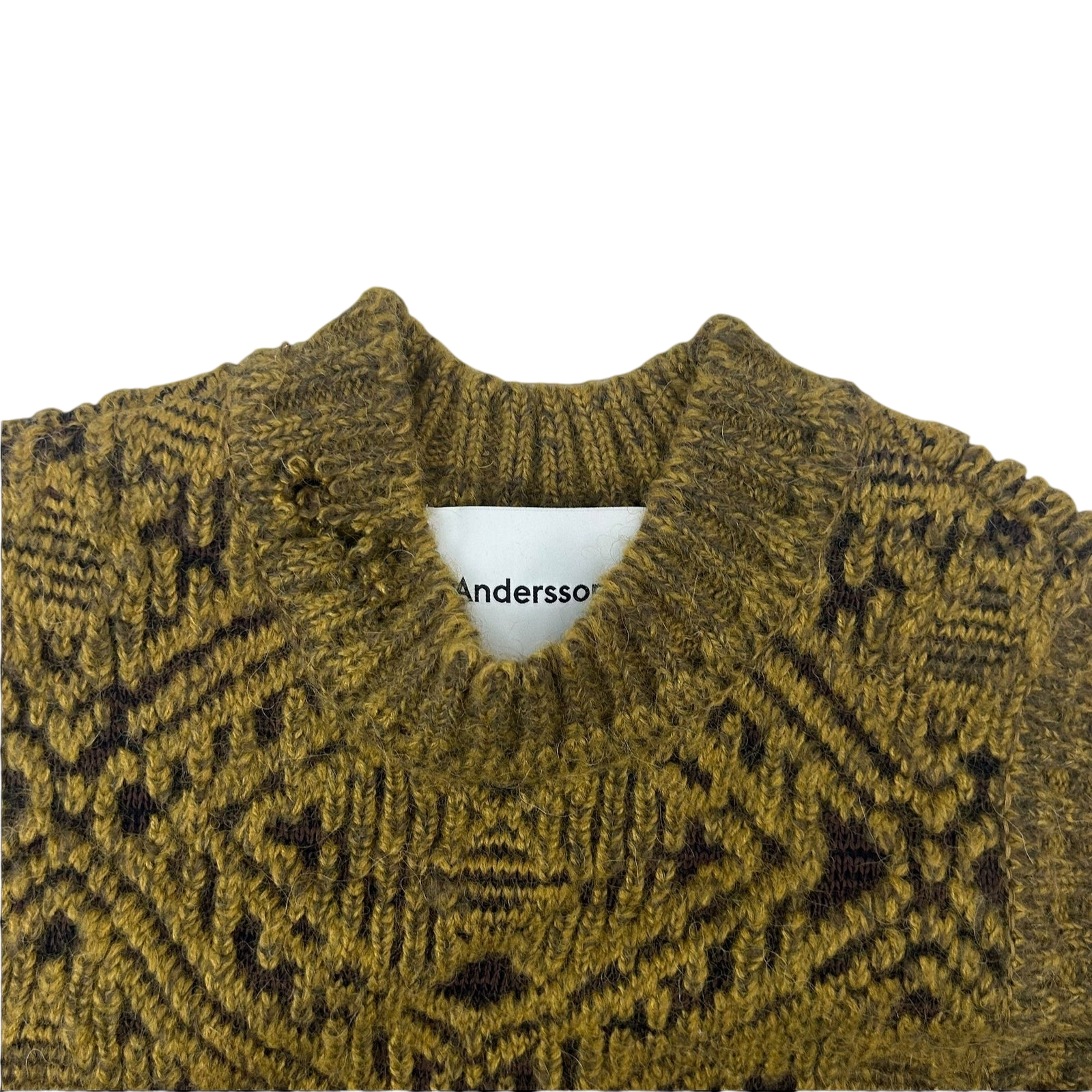 Andersson Bell Jacquard Heavy Distressed Crewneck Knit Vest (Size M)