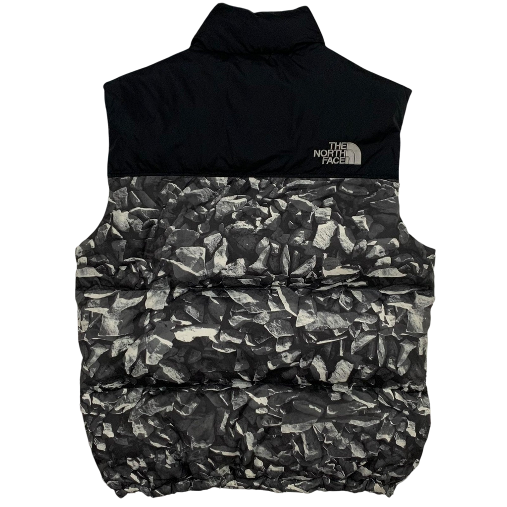 The North Face Nuptse 700 Down Puffer Vest Grey Graphic/Black (Size M)