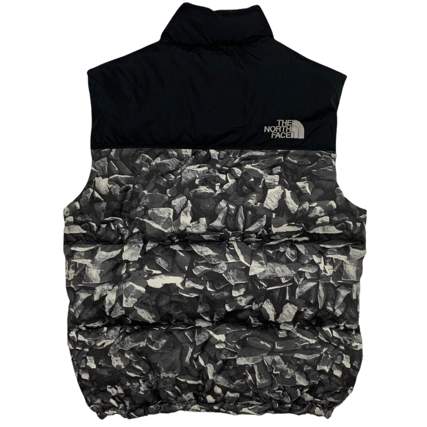 The North Face Nuptse 700 Down Puffer Vest Grey Graphic/Black (Size M)