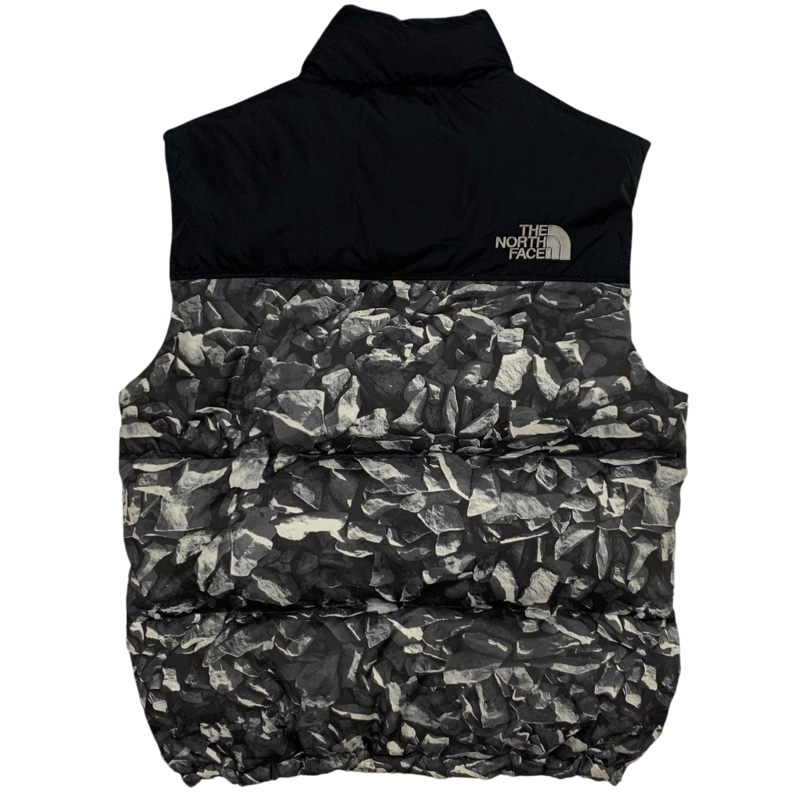 The North Face Nuptse 700 Down Puffer Vest Grey Graphic/Black (Size M)