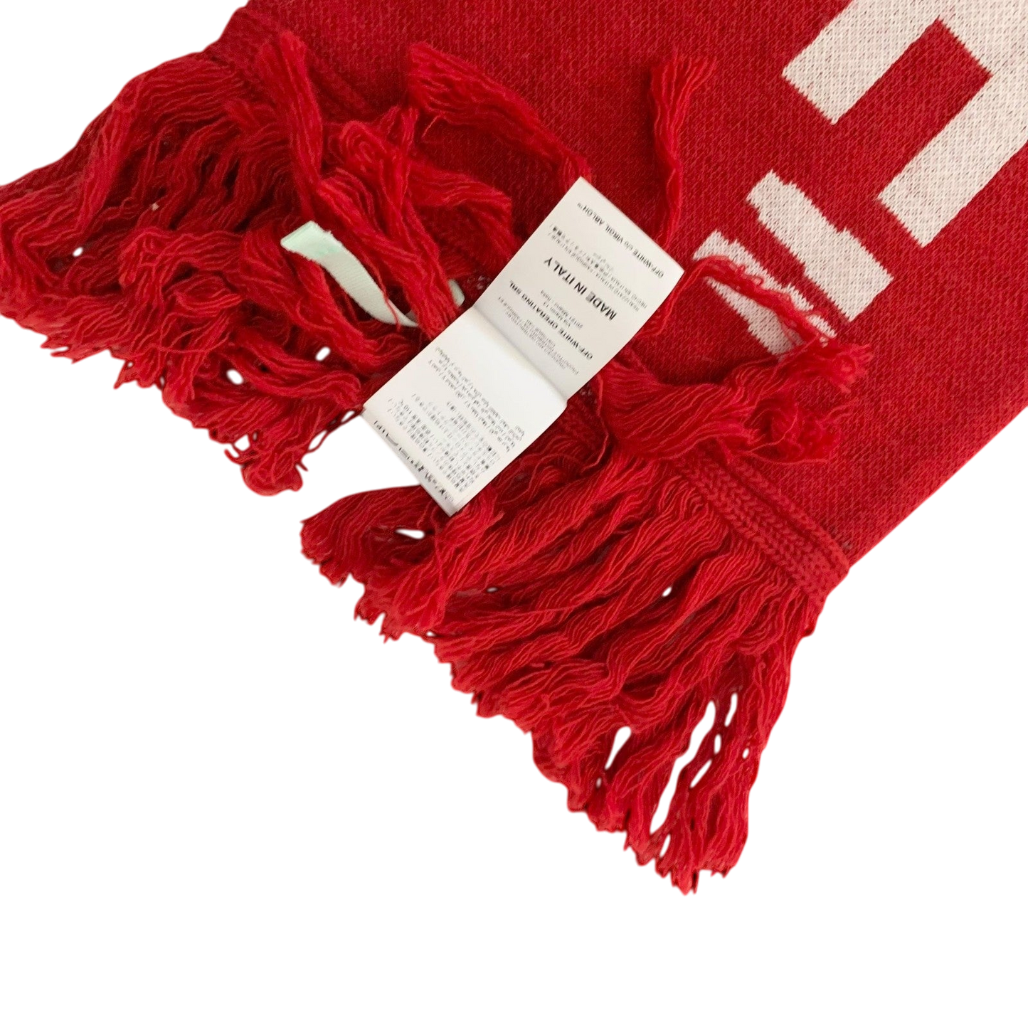 Off-White FW18 Quote Scarf Red