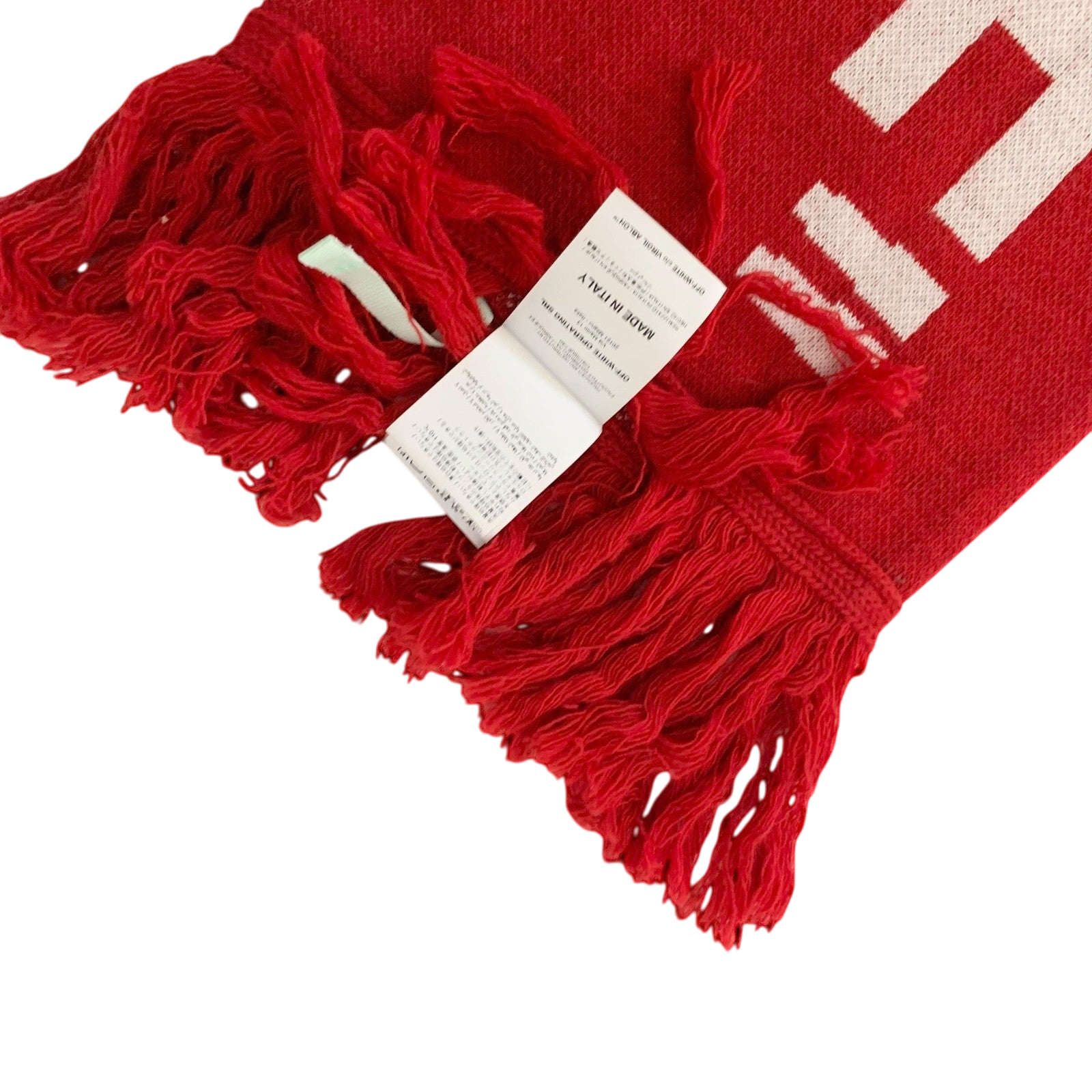 Off-White FW18 Quote Scarf Red