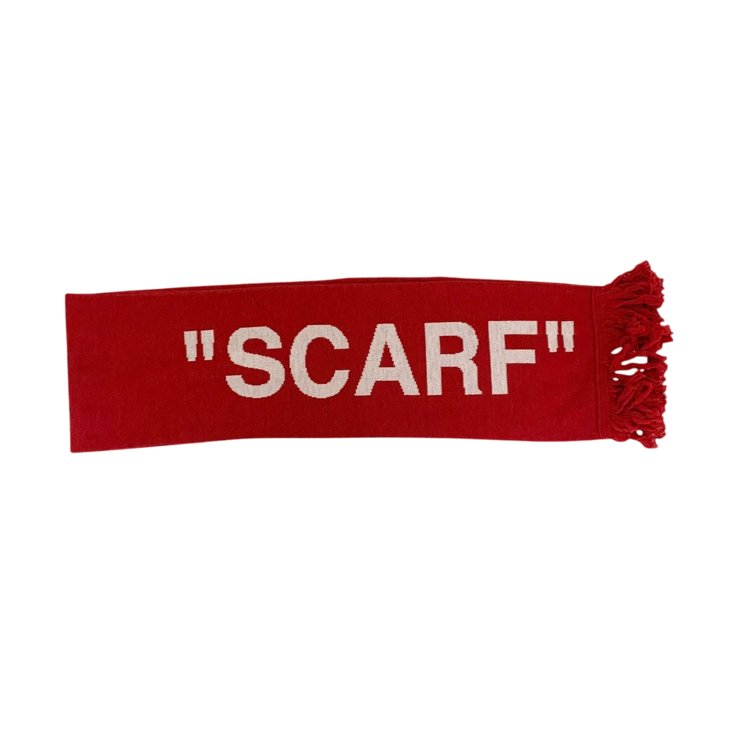 Off-White FW18 Quote Scarf Red