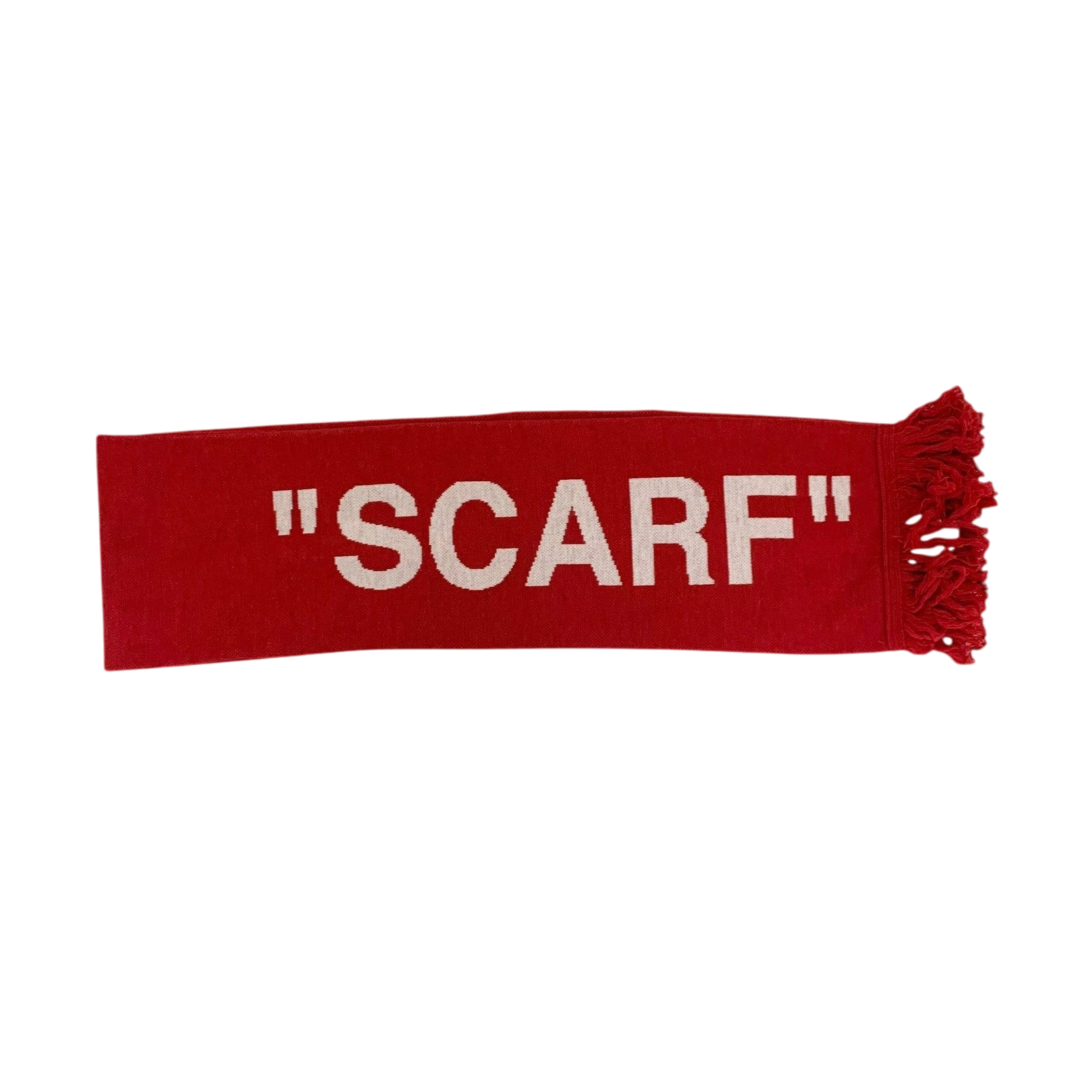 Off-White FW18 Quote Scarf Red
