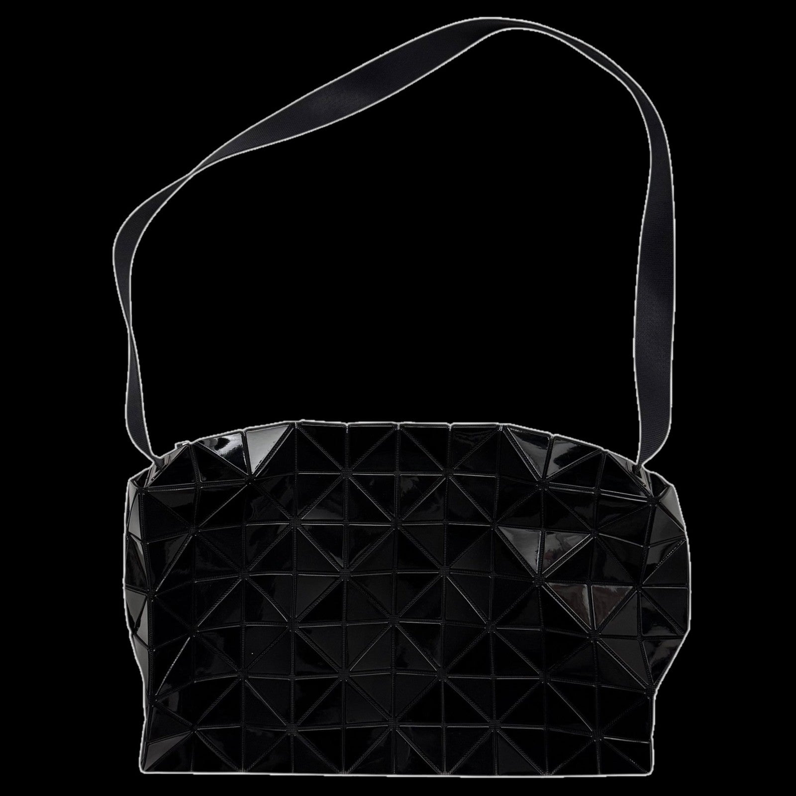 Bao Bao Issey Miyake Geometric-Panelled Large Cross Body Bag Black