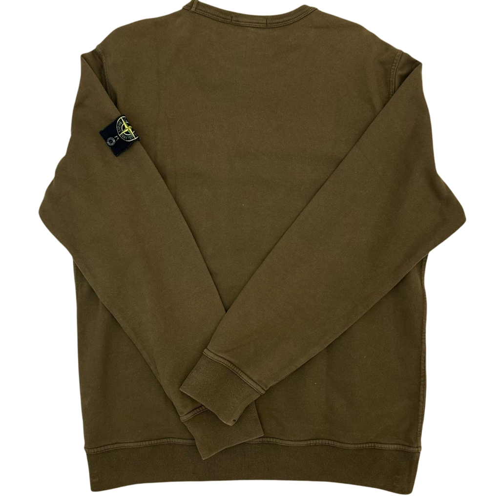 Stone Island Pocket Crewneck Sweater Military Khaki Green (Fits L/XL)