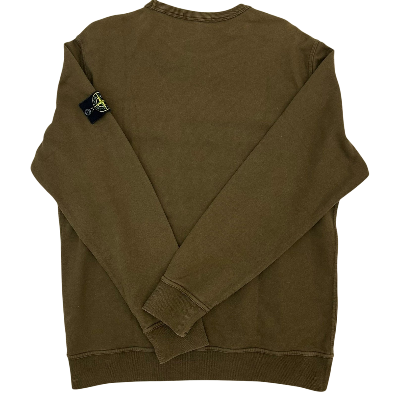 Stone Island Pocket Crewneck Sweater Military Khaki Green (Fits L/XL)