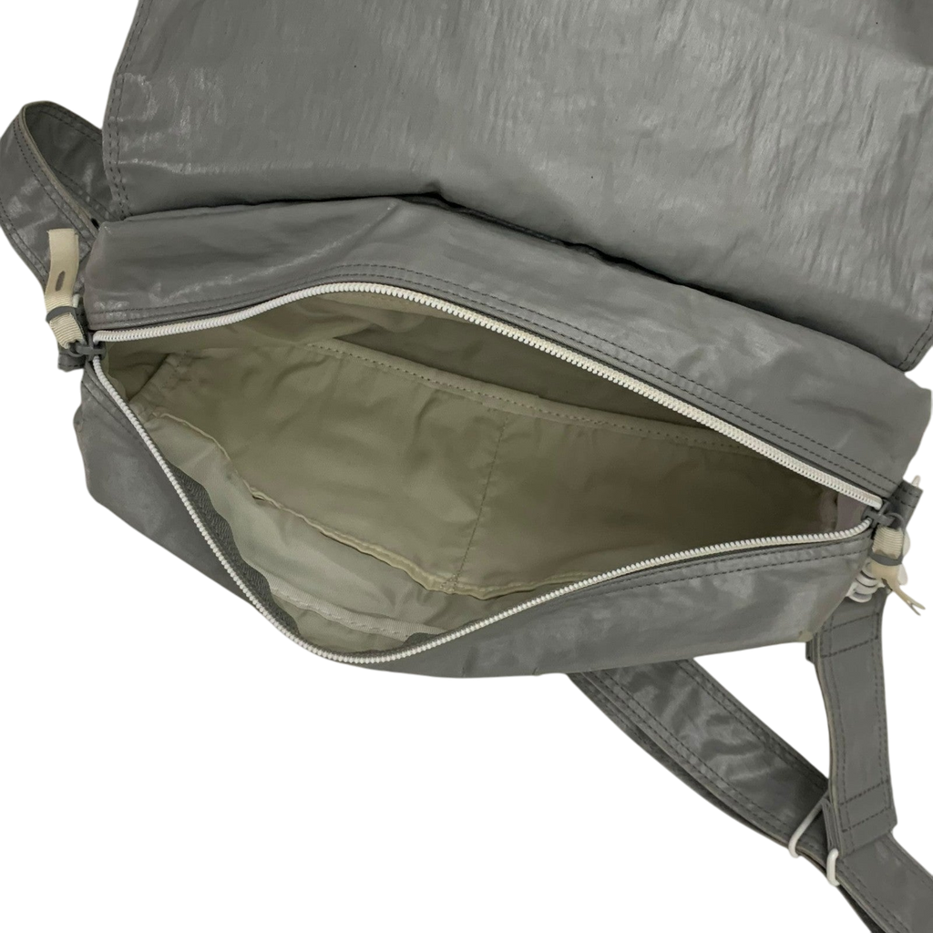 Porter Vintage Nylon Messenger Bag Metallic Silver