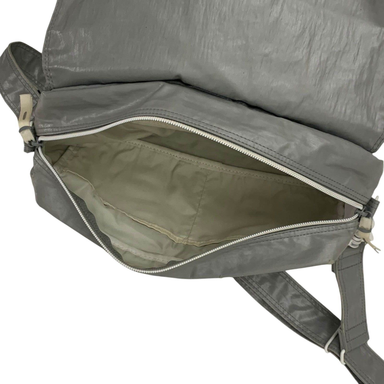 Porter Vintage Nylon Messenger Bag Metallic Silver