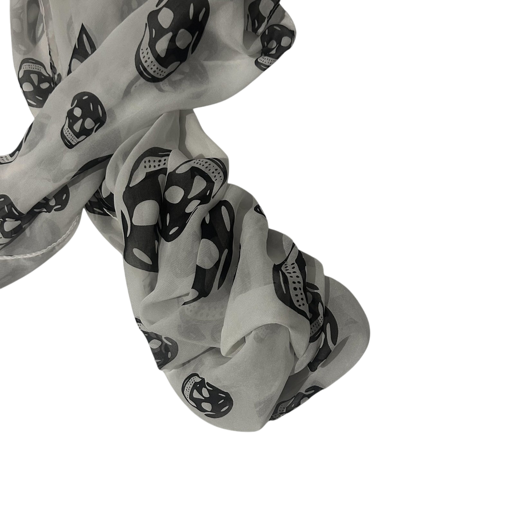 Alexander McQueen Silk All-Over Skull Print Scarf