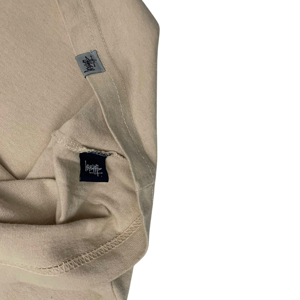 Stussy Vintage 00s Centre Logo T-Shirt Beige (Made in Aus) (Fits M/L)