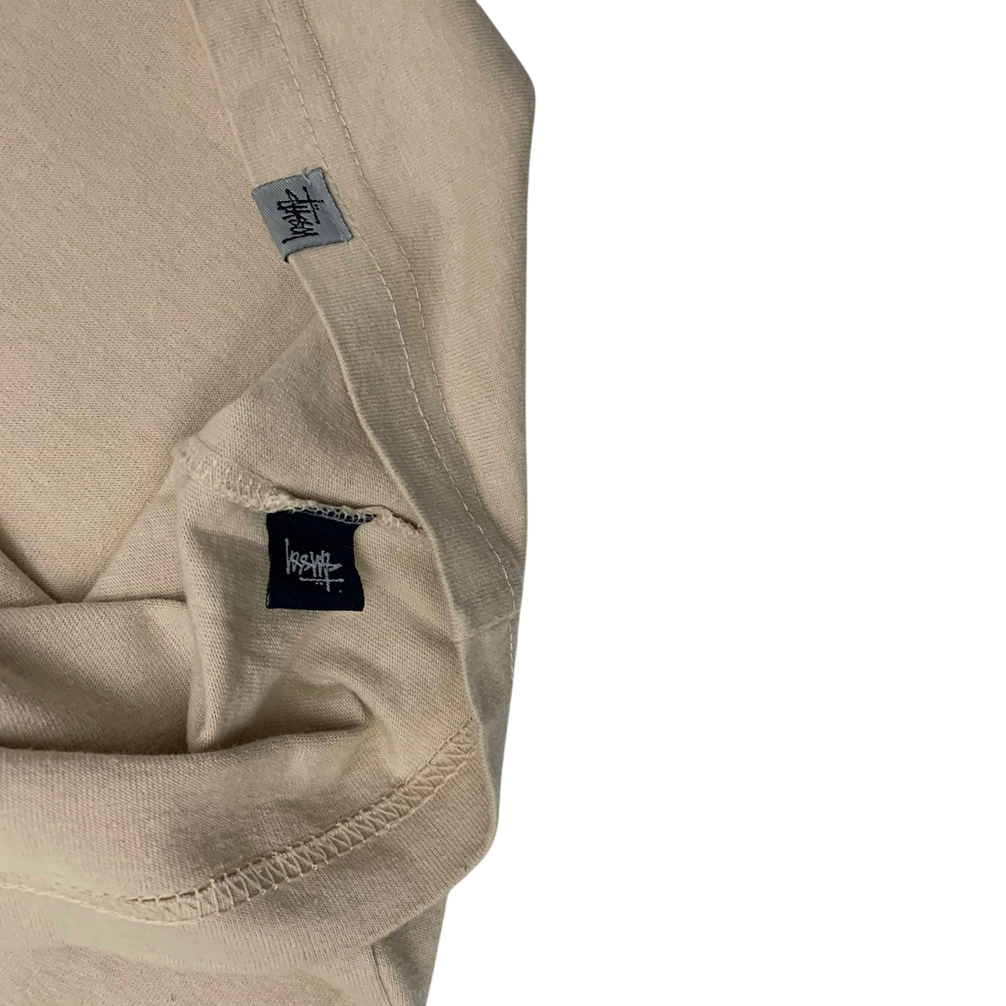 Stussy Vintage 00s Centre Logo T-Shirt Beige (Made in Aus) (Fits M/L)