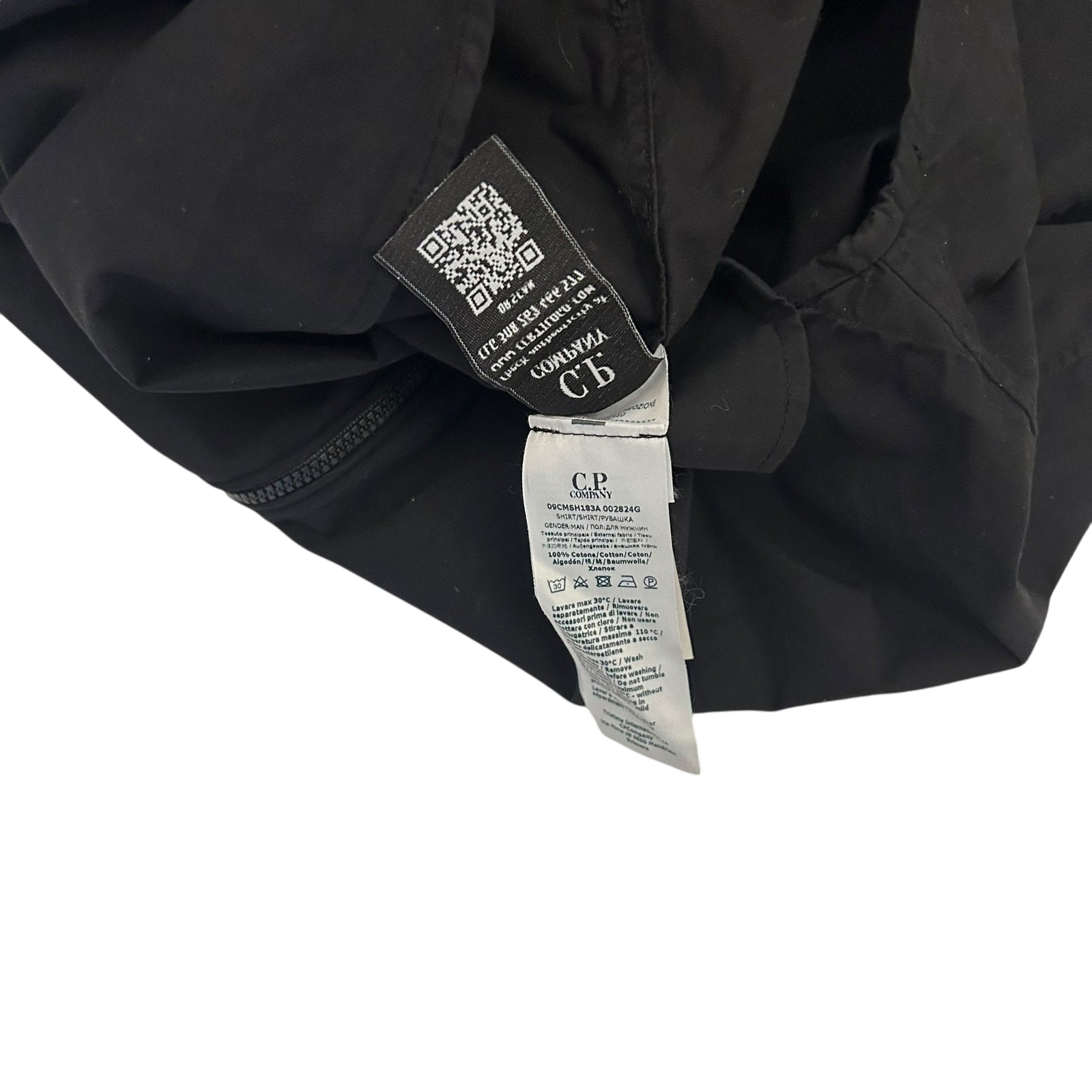 C.P. Company Lens Zip-Up Overshirt Black (Fits L)