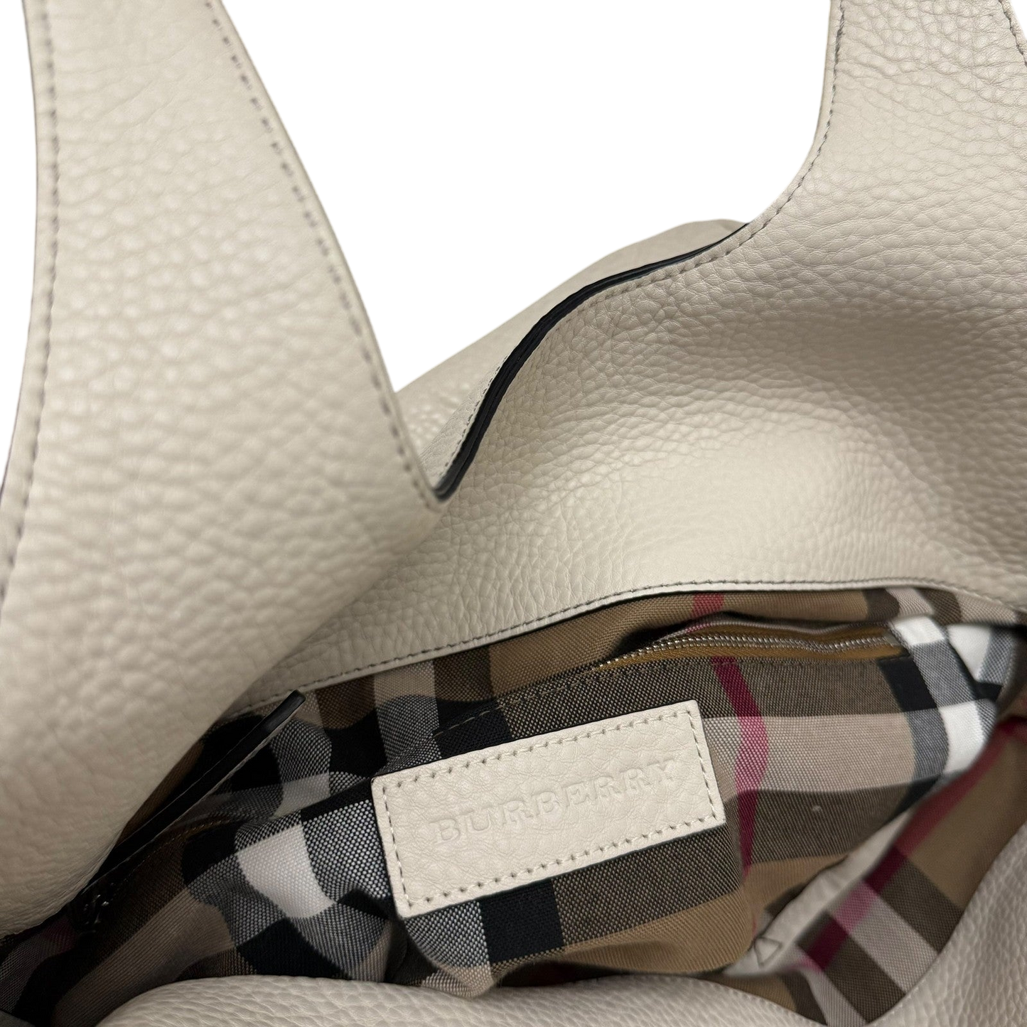 Burberry Grainy Leather Shoulder Bag Cream