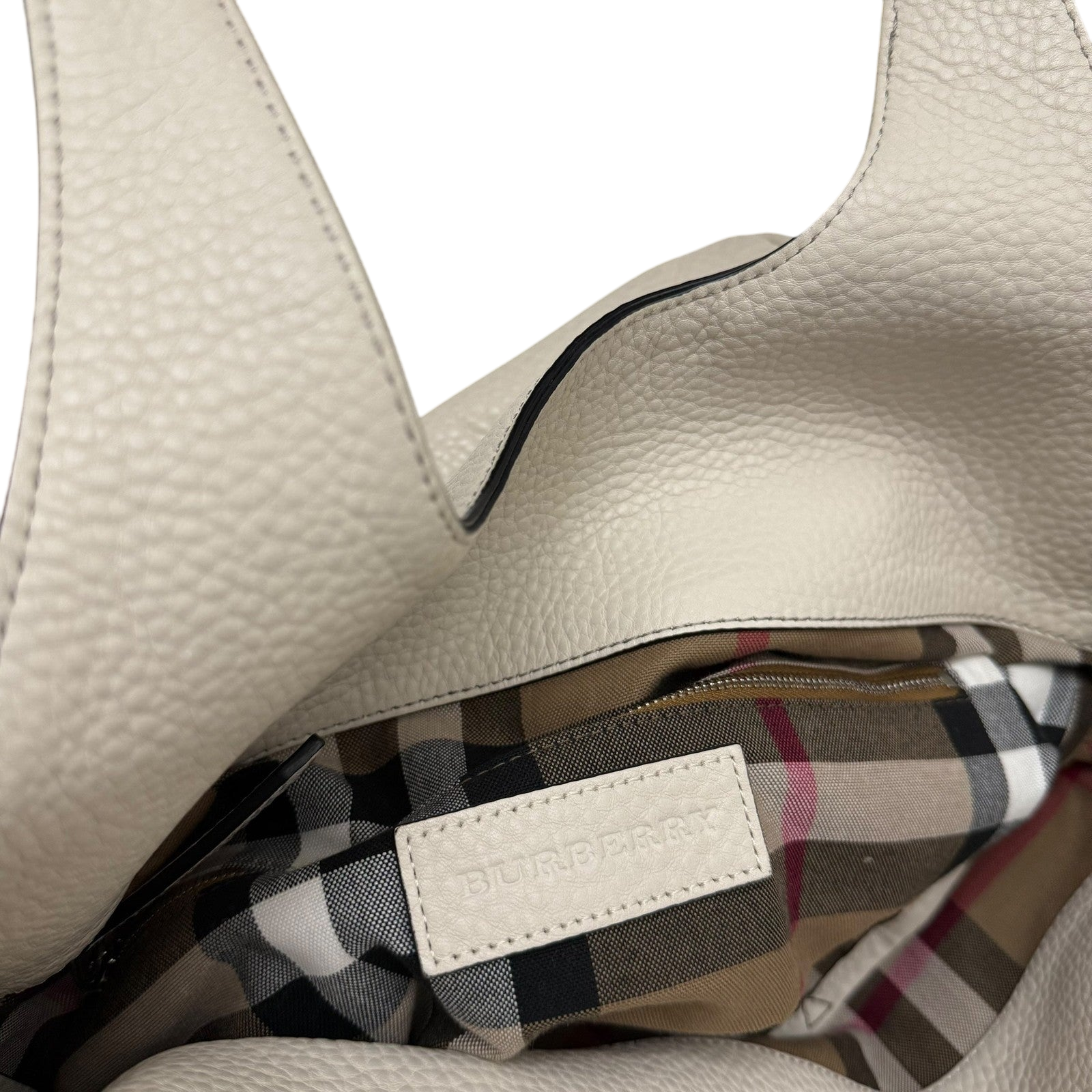 Burberry Grainy Leather Shoulder Bag Cream