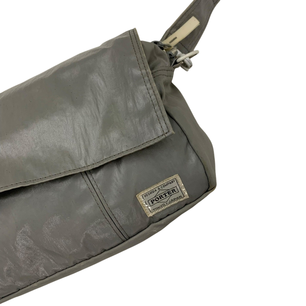 Porter Vintage Nylon Messenger Bag Metallic Silver