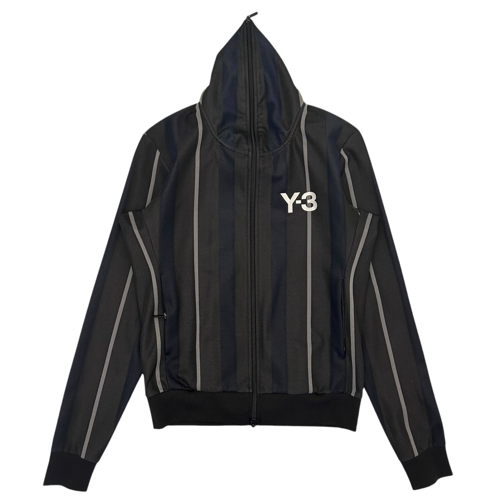 Y-3 Logo Stripe Track Jacket Charcoal/Navy/White (Fits S-M)