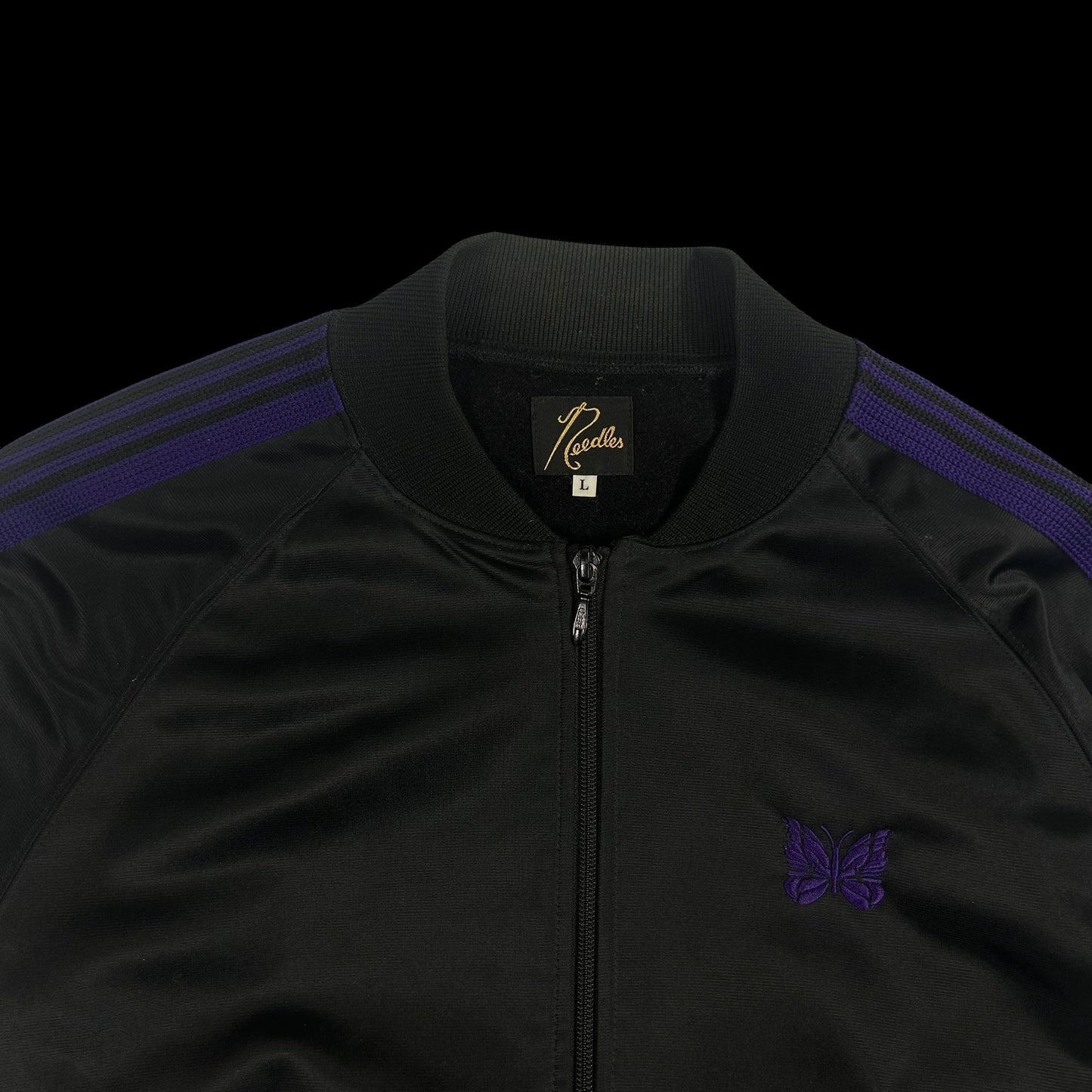 Needles Tricot Bomber Jacket Black/Purple (Fits M/L)