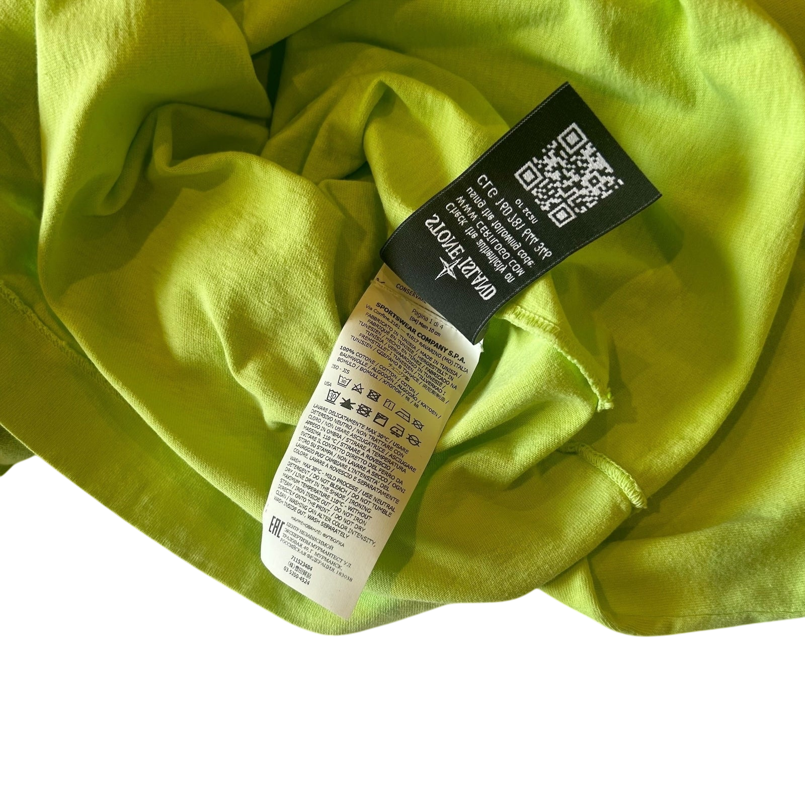 Stone Island Long Sleeve T Shirt Acid Green (Fits XL)