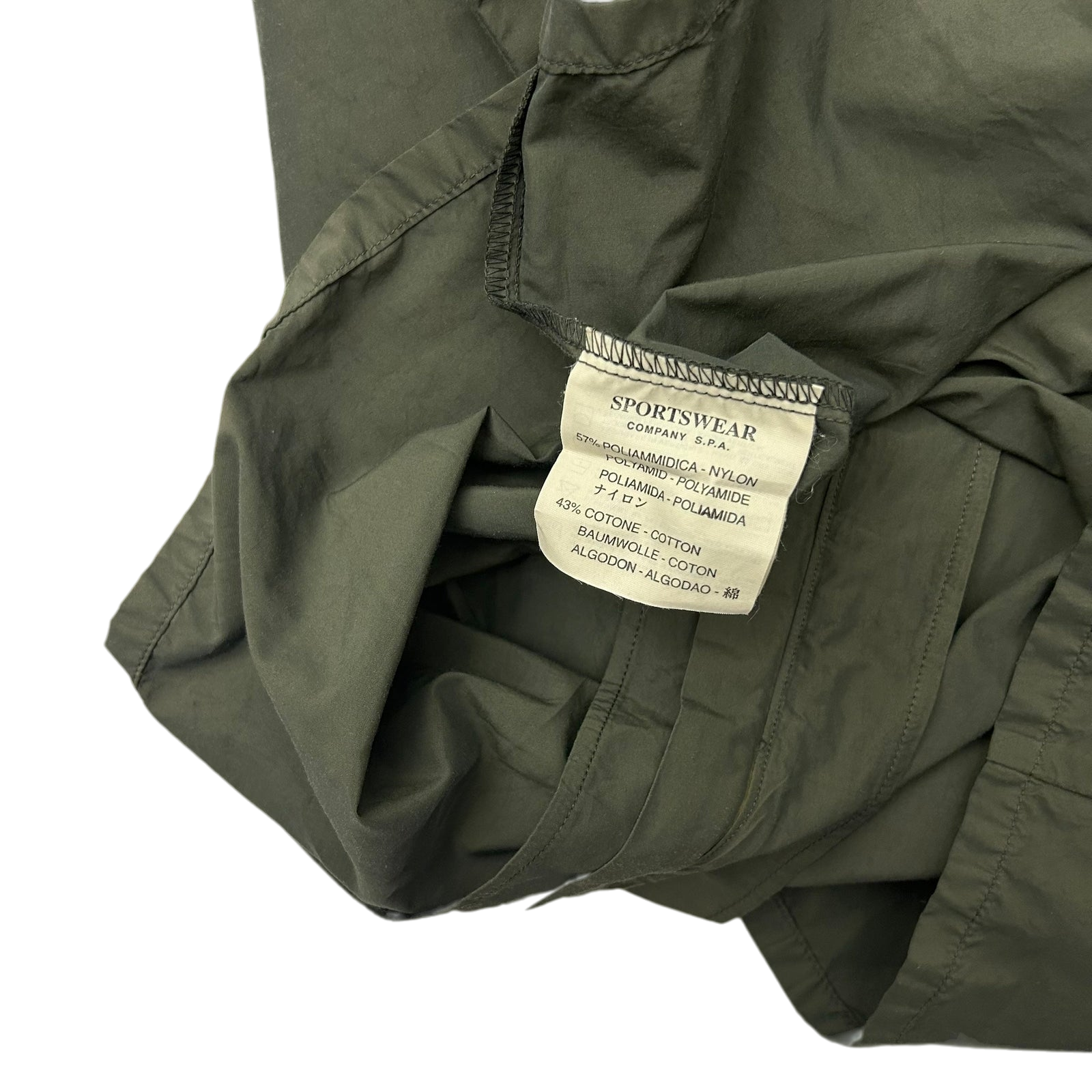 C.P. Company Ripstop Zip-Up Short Sleeve Shirt Khaki Green (Fits L)